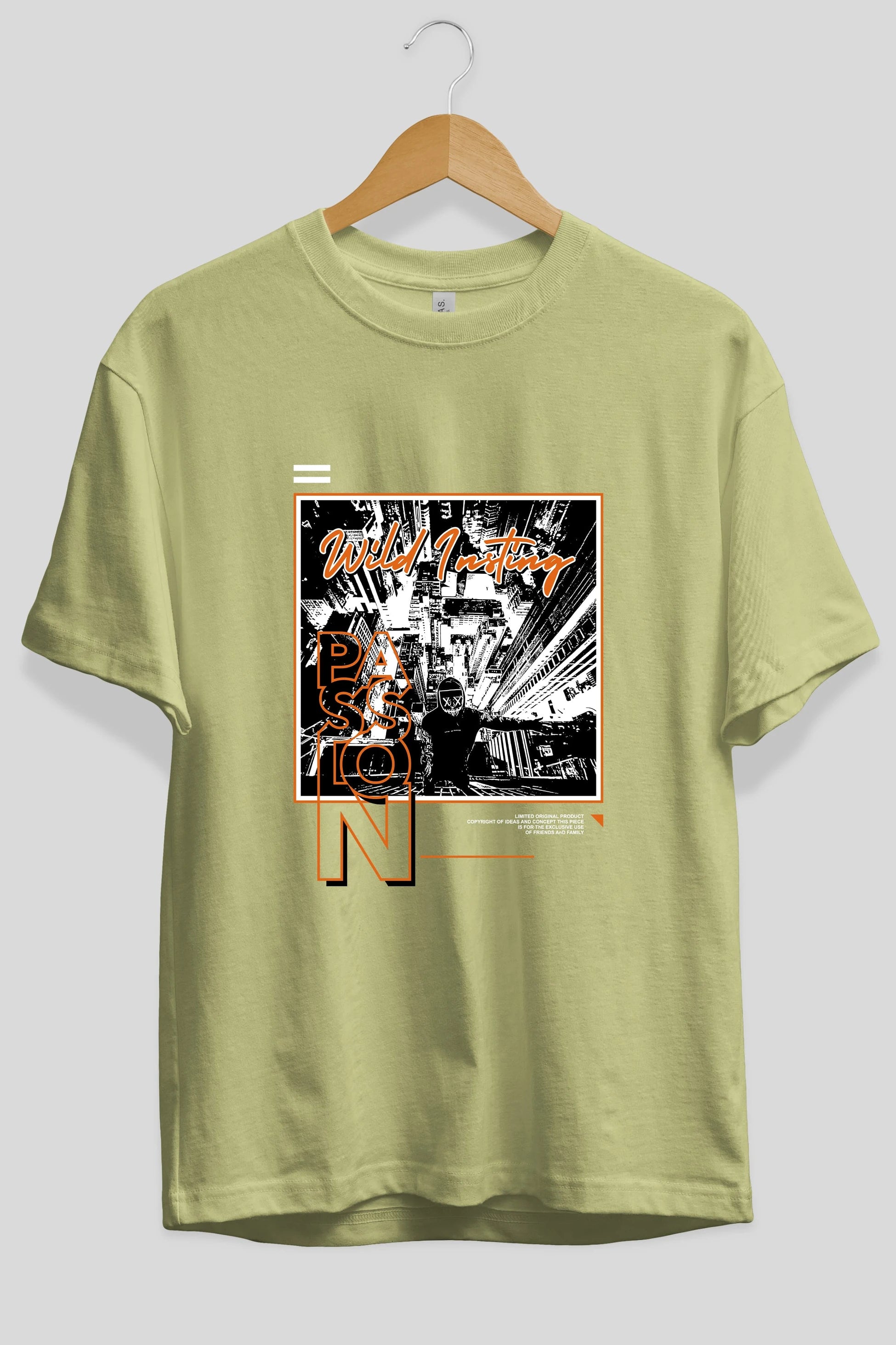 Wild Passion Ön Baskılı Oversize t-shirt Erkek Kadın Unisex