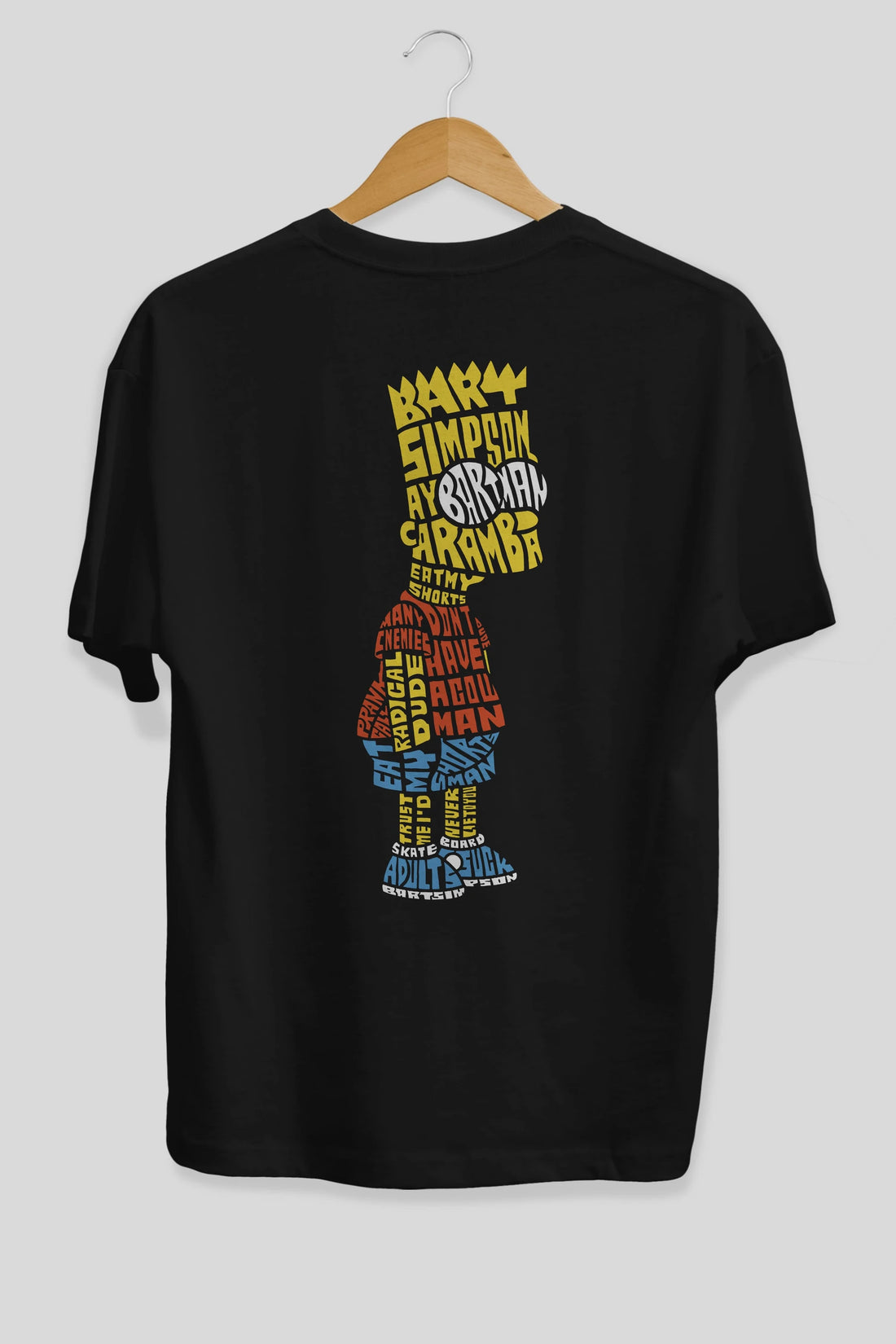Bart Simpson Arka Baskılı Oversize t-shirt %100 pamuk Erkek Kadın Unisex