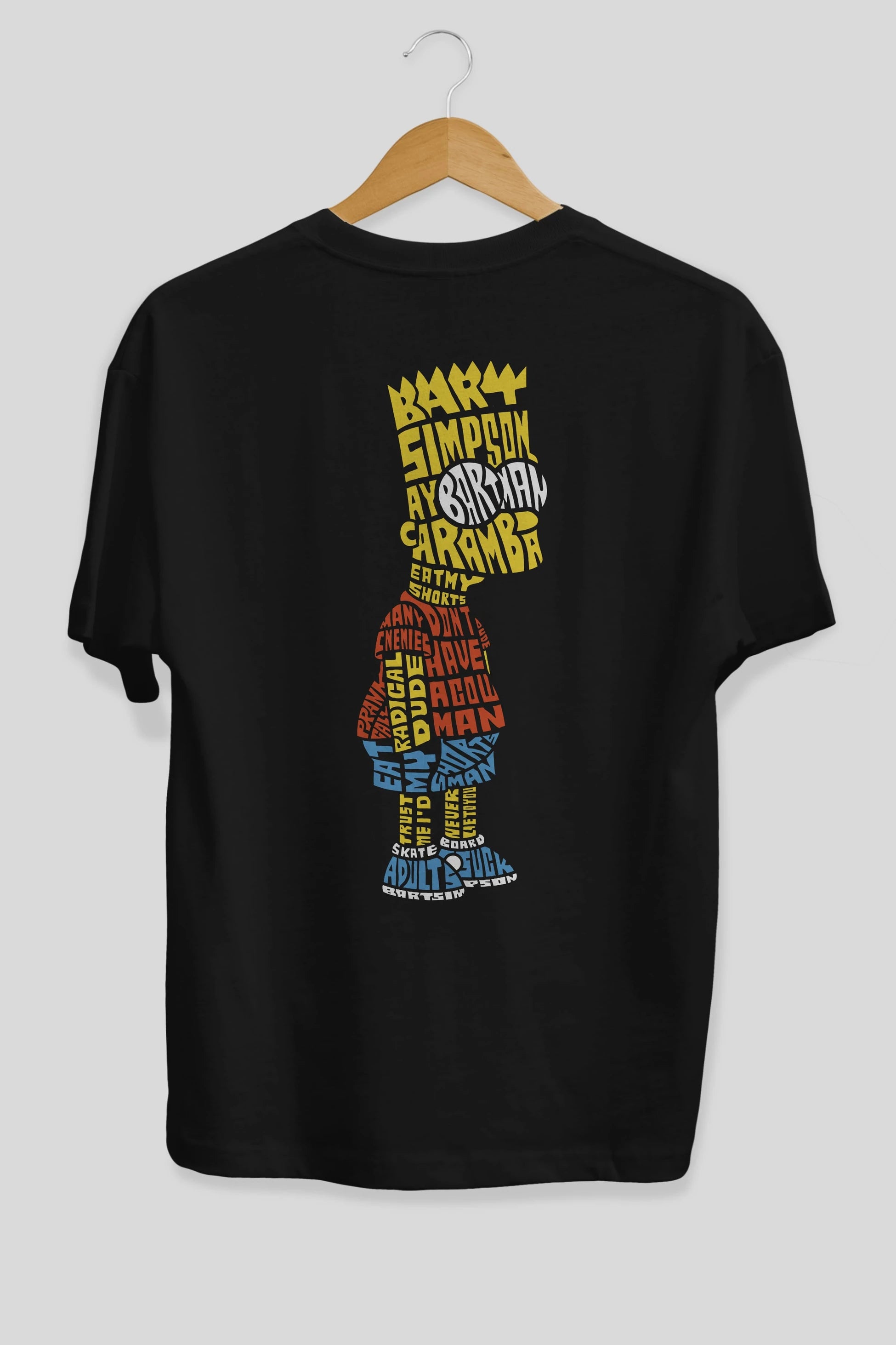 Bart Simpson Arka Baskılı Oversize t-shirt %100 pamuk Erkek Kadın Unisex