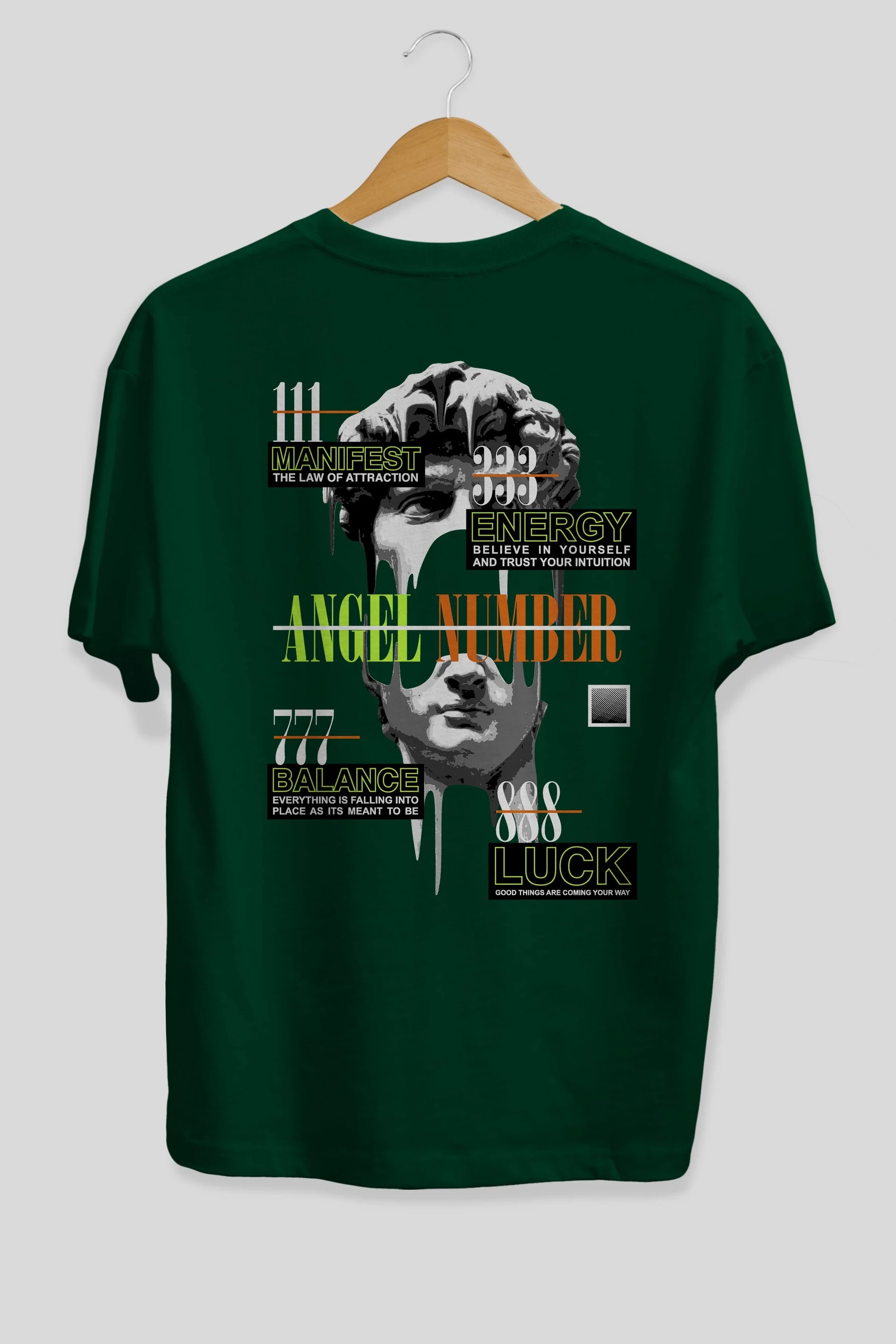Angel Number Arka Baskılı Oversize t-shirt Erkek Kadın Unisex