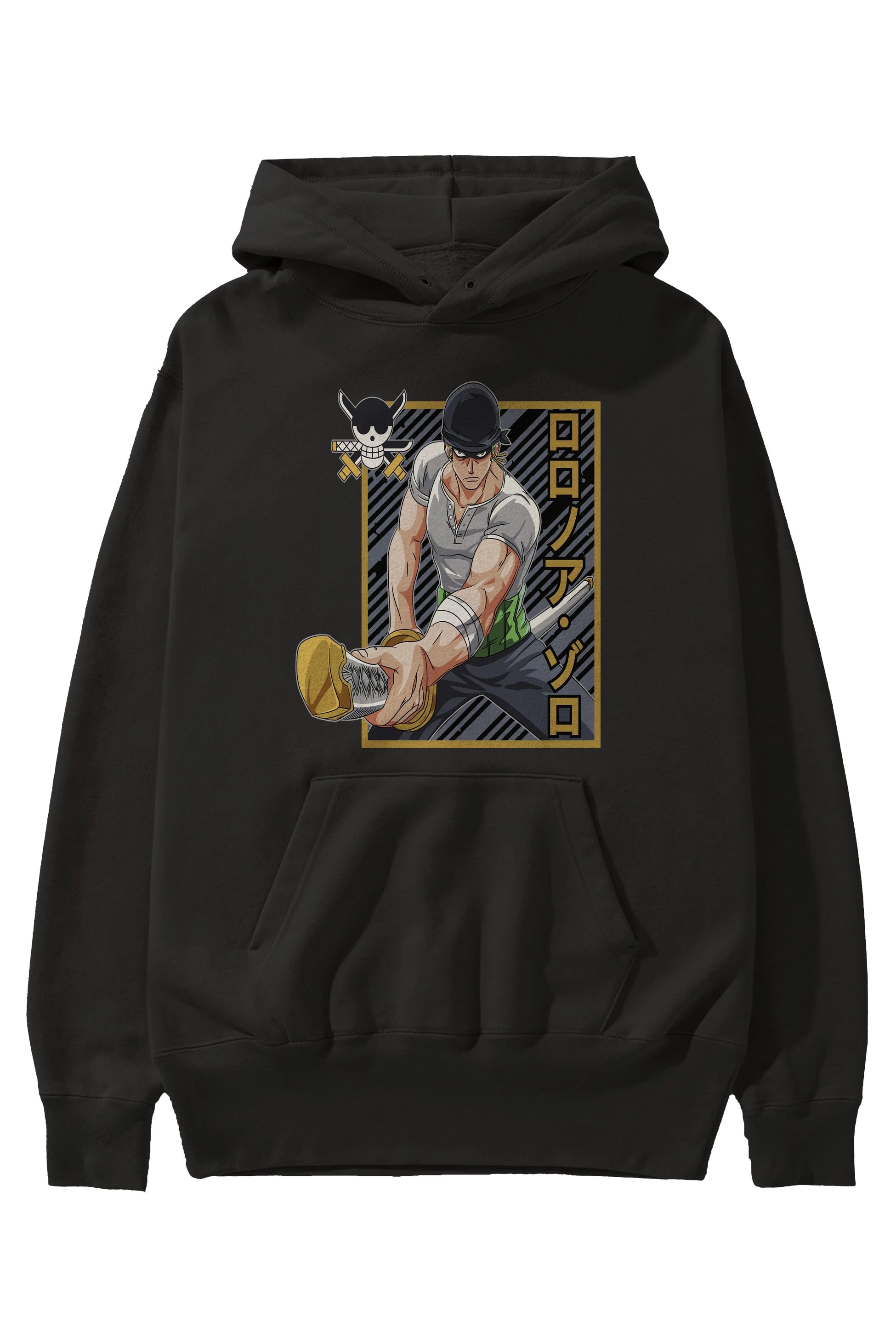 RORONOA ZORO Anime Ön Baskılı Hoodie Oversize Kapüşonlu Sweatshirt Erkek Kadın Unisex
