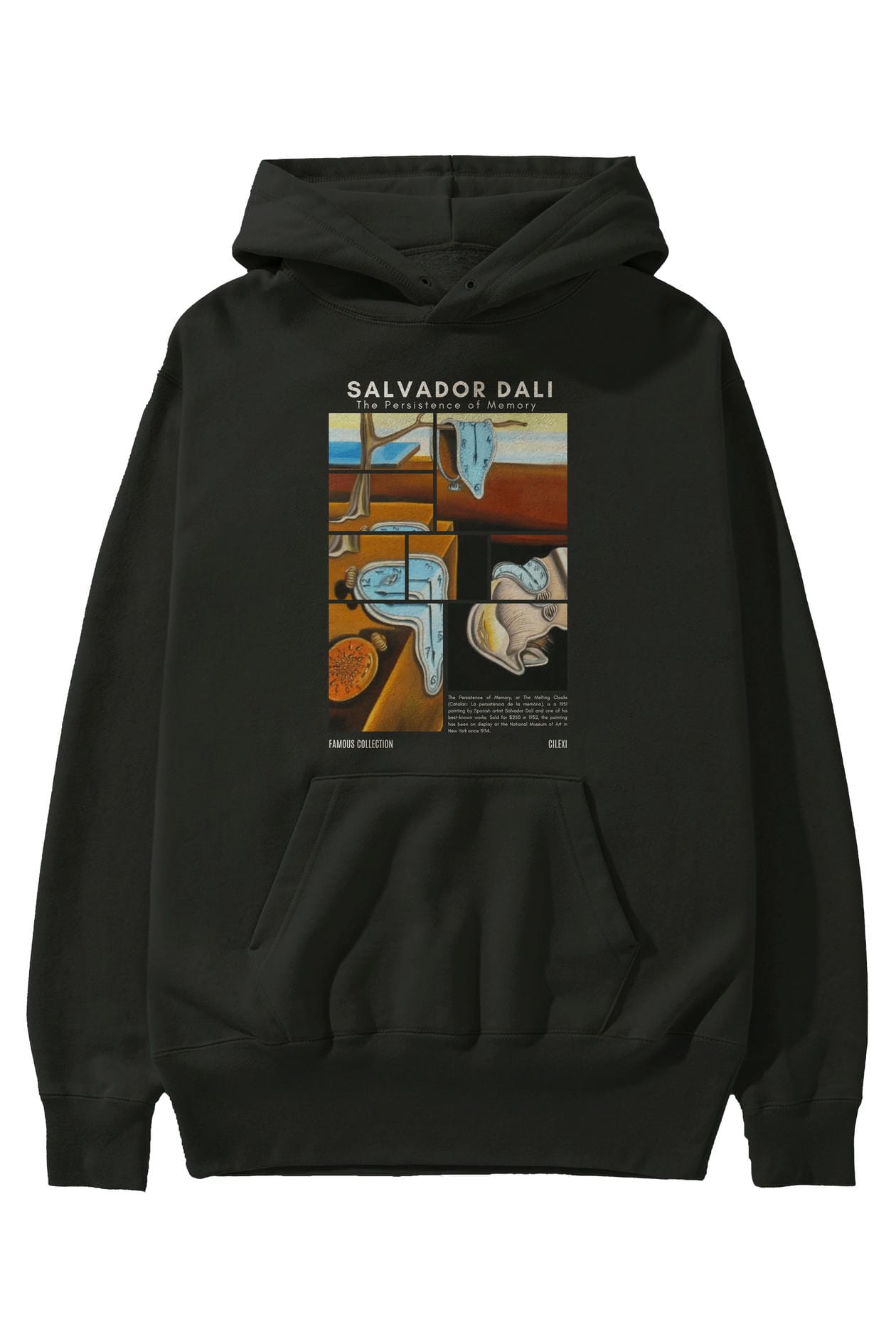 Salvador Dali ön Baskılı Hoodie Oversize Kapüşonlu Sweatshirt Erkek Kadın