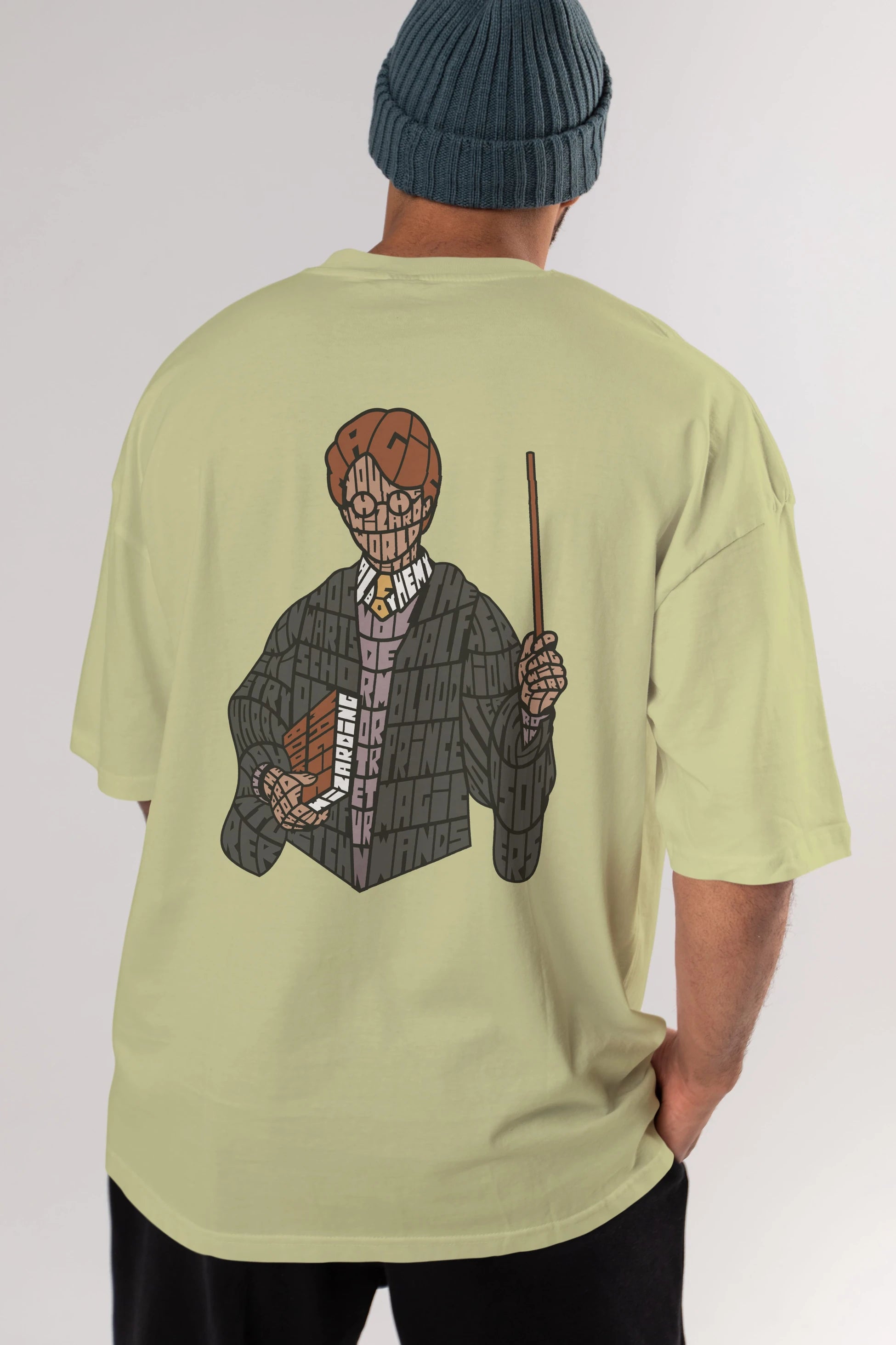 Harry Arka Baskılı Oversize t-shirt %100 pamuk Erkek Kadın Unisex