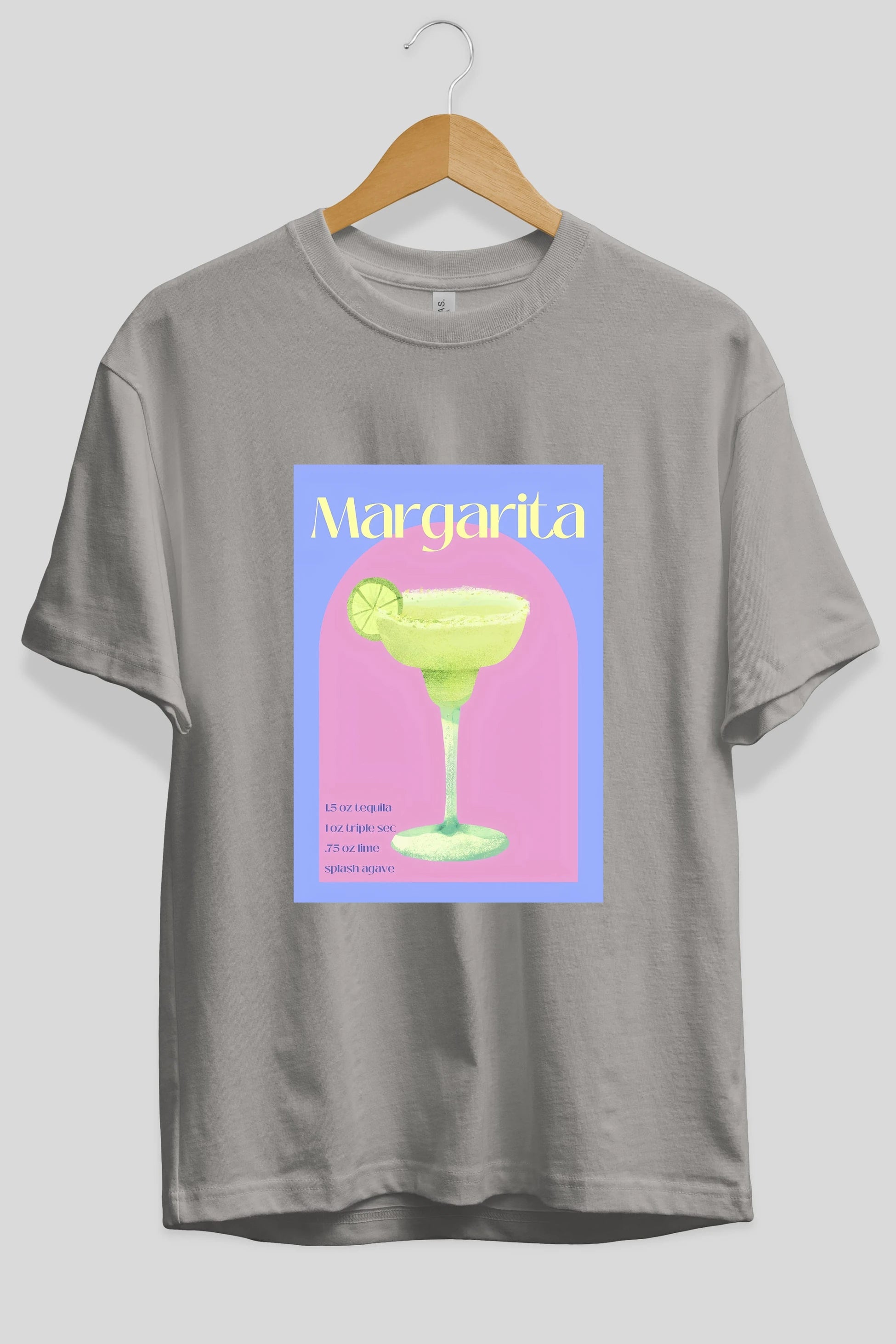 Margarita 6 Ön Baskılı Oversize t-shirt Erkek Kadın Unisex %100 Pamuk Bisiklet Yaka tişort