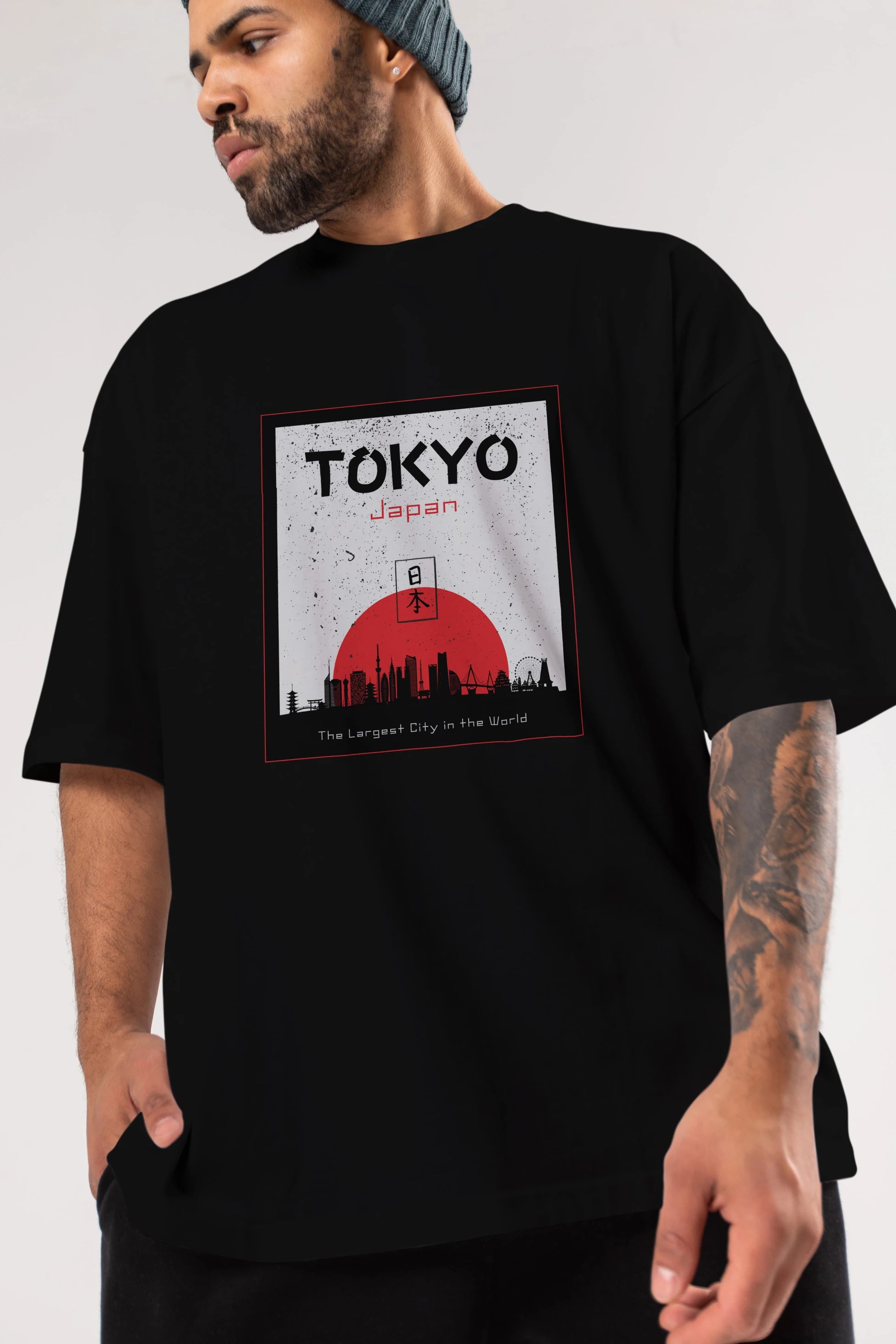 Tokyo Japan Yazılı Ön Baskılı Oversize t-shirt Erkek Kadın Unisex