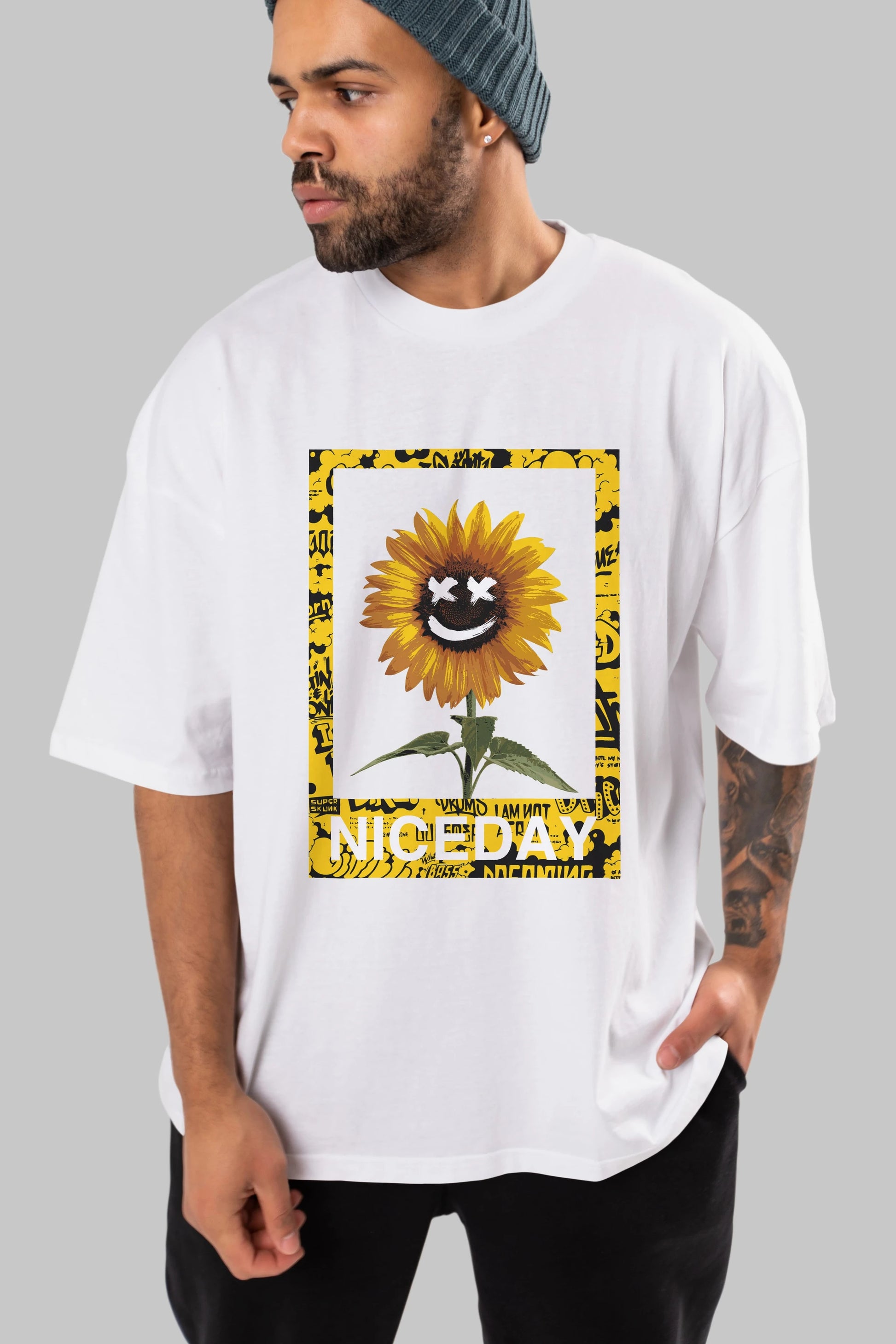 Niceday Streewear Ön Baskılı Oversize t-shirt Erkek Kadın Unisex