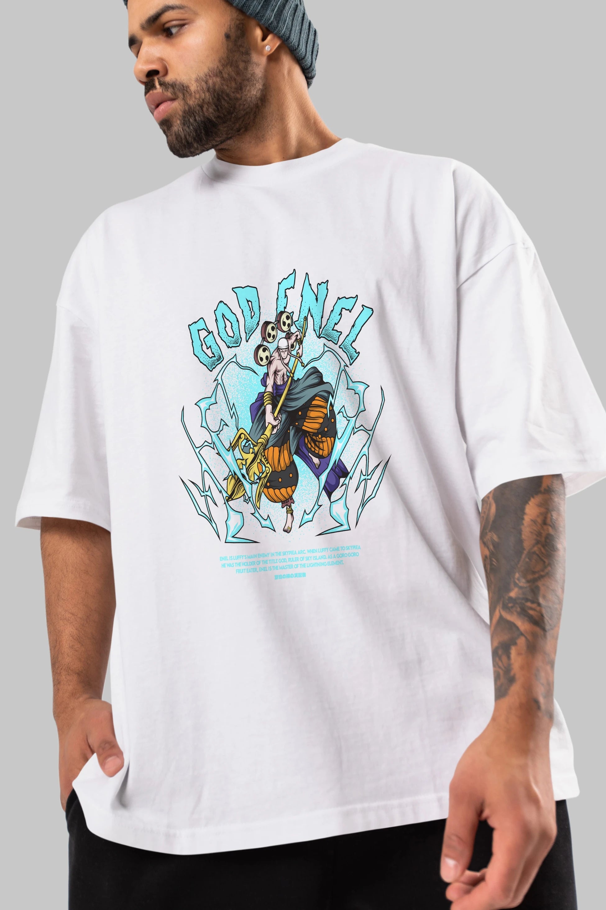 Eneru Anime Ön Baskılı Oversize t-shirt %100 pamuk Erkek Kadın Unisex