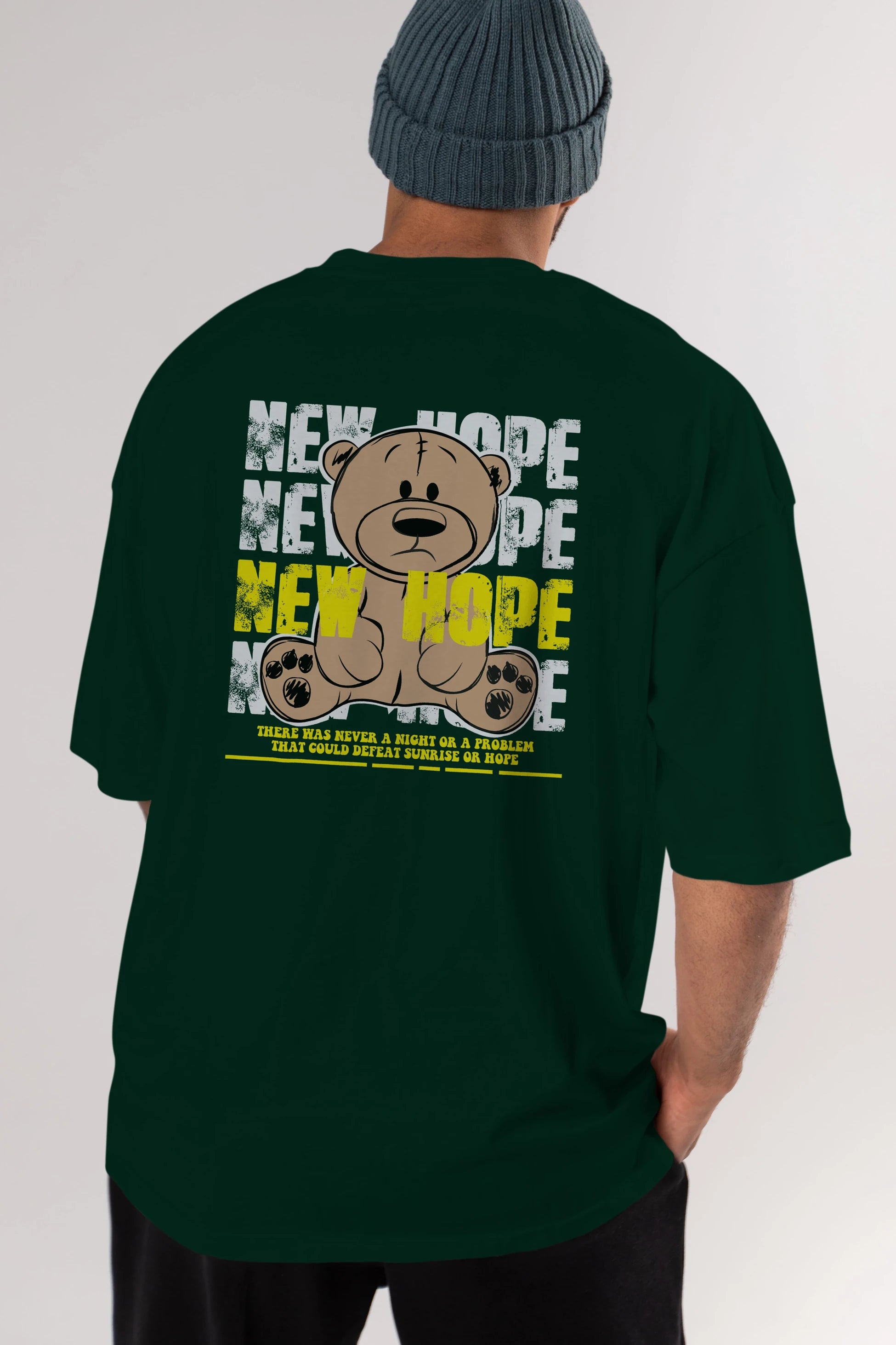 Teddy Bear New Hope Arka Baskılı Oversize t-shirt Erkek Kadın Unisex
