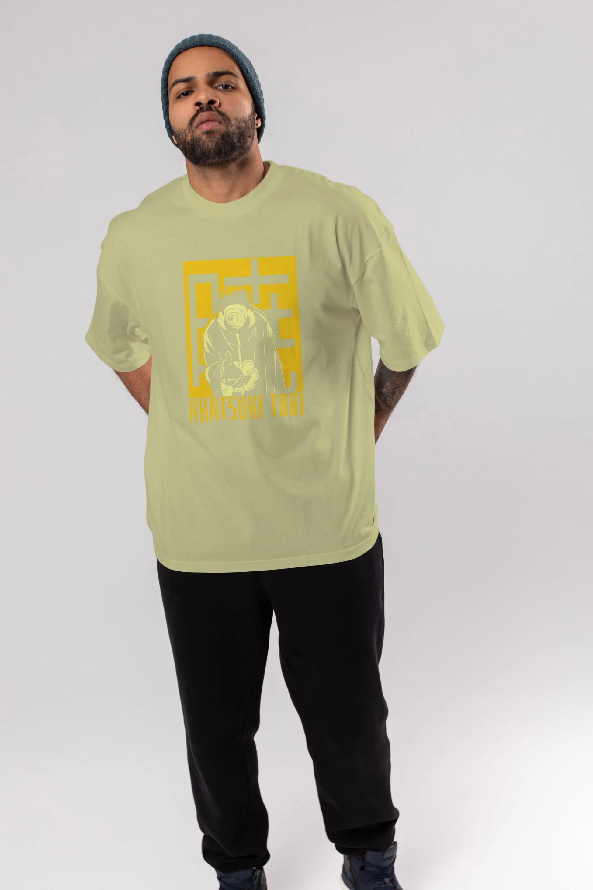 AKATSUKI OBITO NARUTO Anime Ön Baskılı Oversize t-shirt %100 pamuk Erkek Kadın Unisex