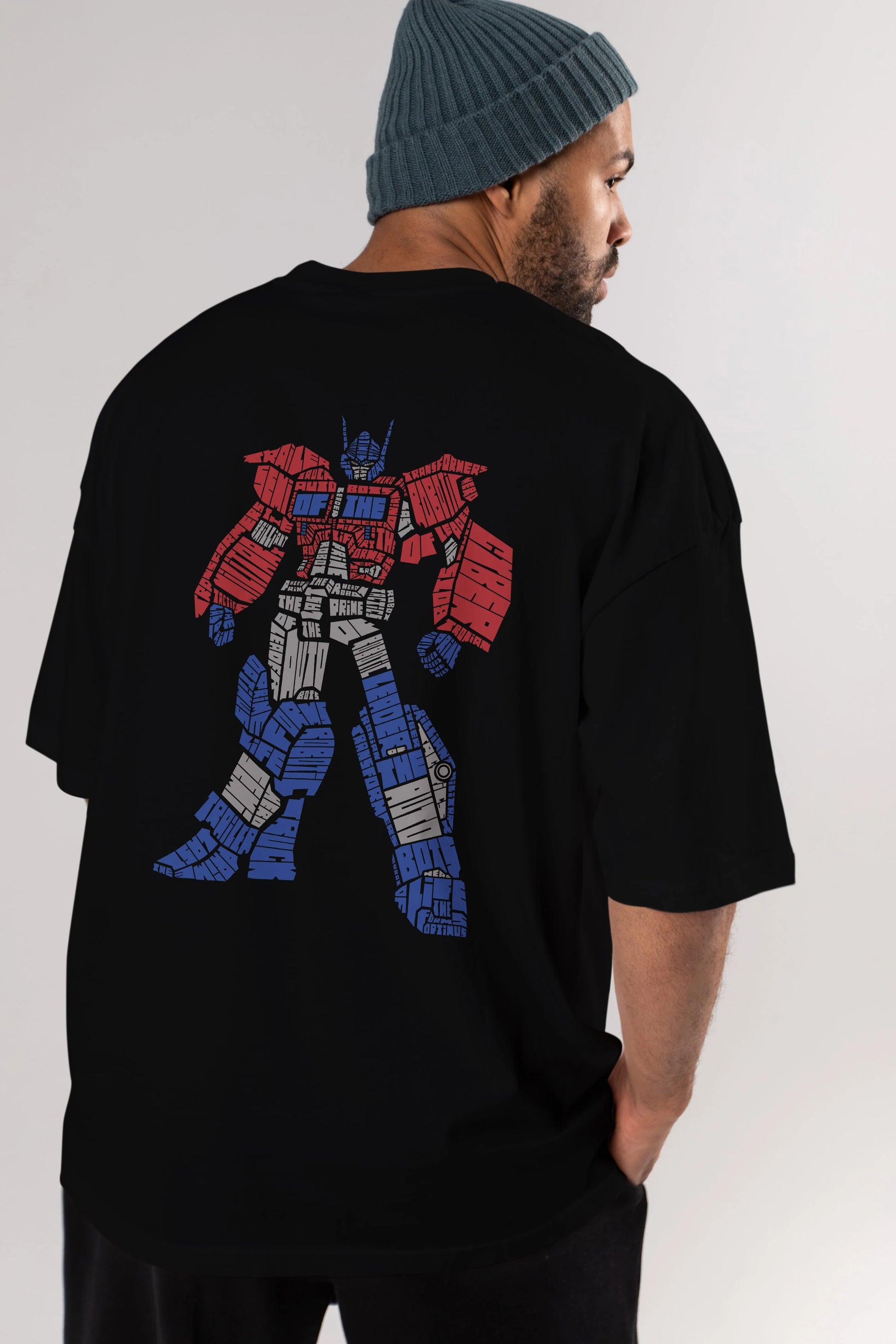 Optimus Prime Arka Baskılı Oversize t-shirt %100 pamuk Erkek Kadın Unisex