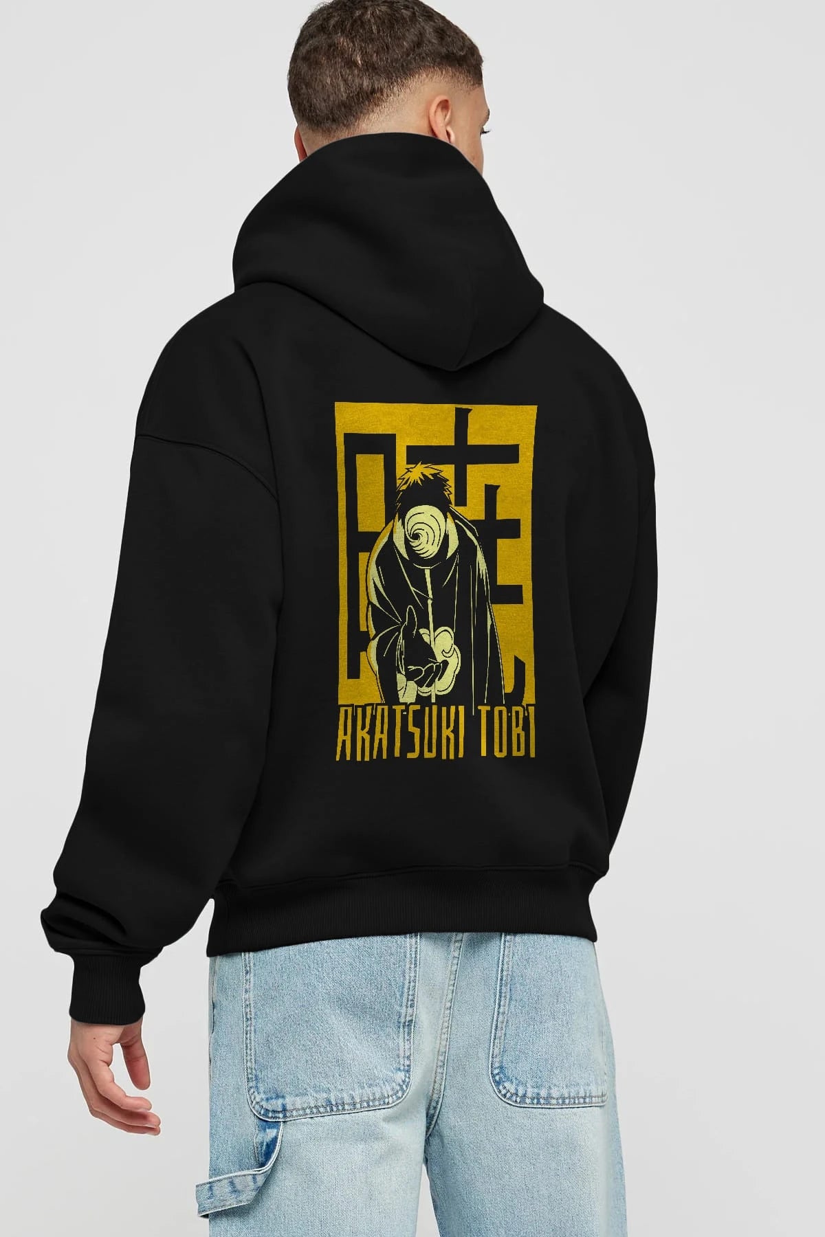 AKATSUKI OBITO NARUTO Anime Arka Baskılı Hoodie Oversize Kapüşonlu Sweatshirt Erkek Kadın Unisex