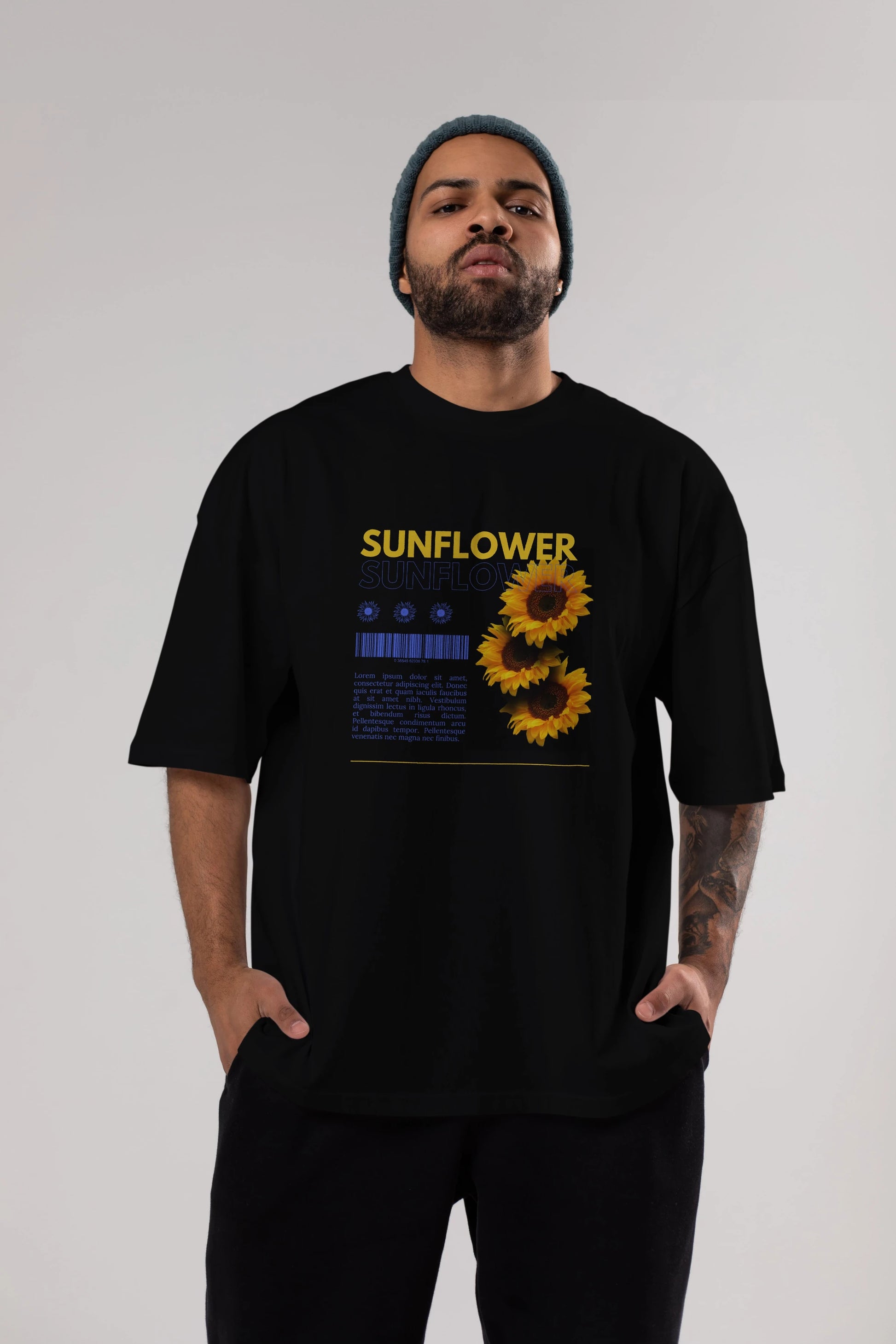 Sunflower Ön Baskılı Oversize t-shirt Erkek Kadın Unisex