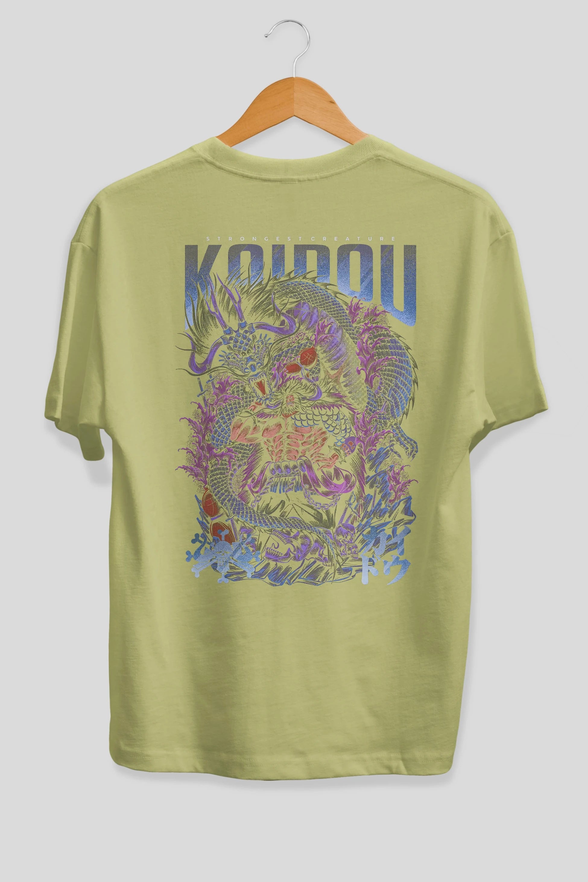 KAIDOU ONE PIECE Anime Arka Baskılı Oversize t-shirt Erkek Kadın Unisex