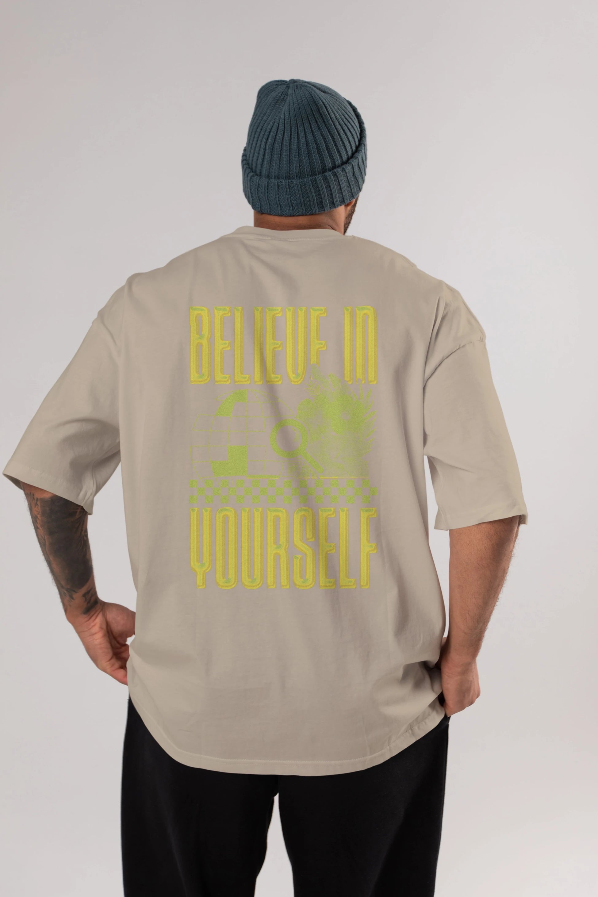 Believe in yourself Arka Baskılı Oversize t-shirt Erkek Kadın Unisex