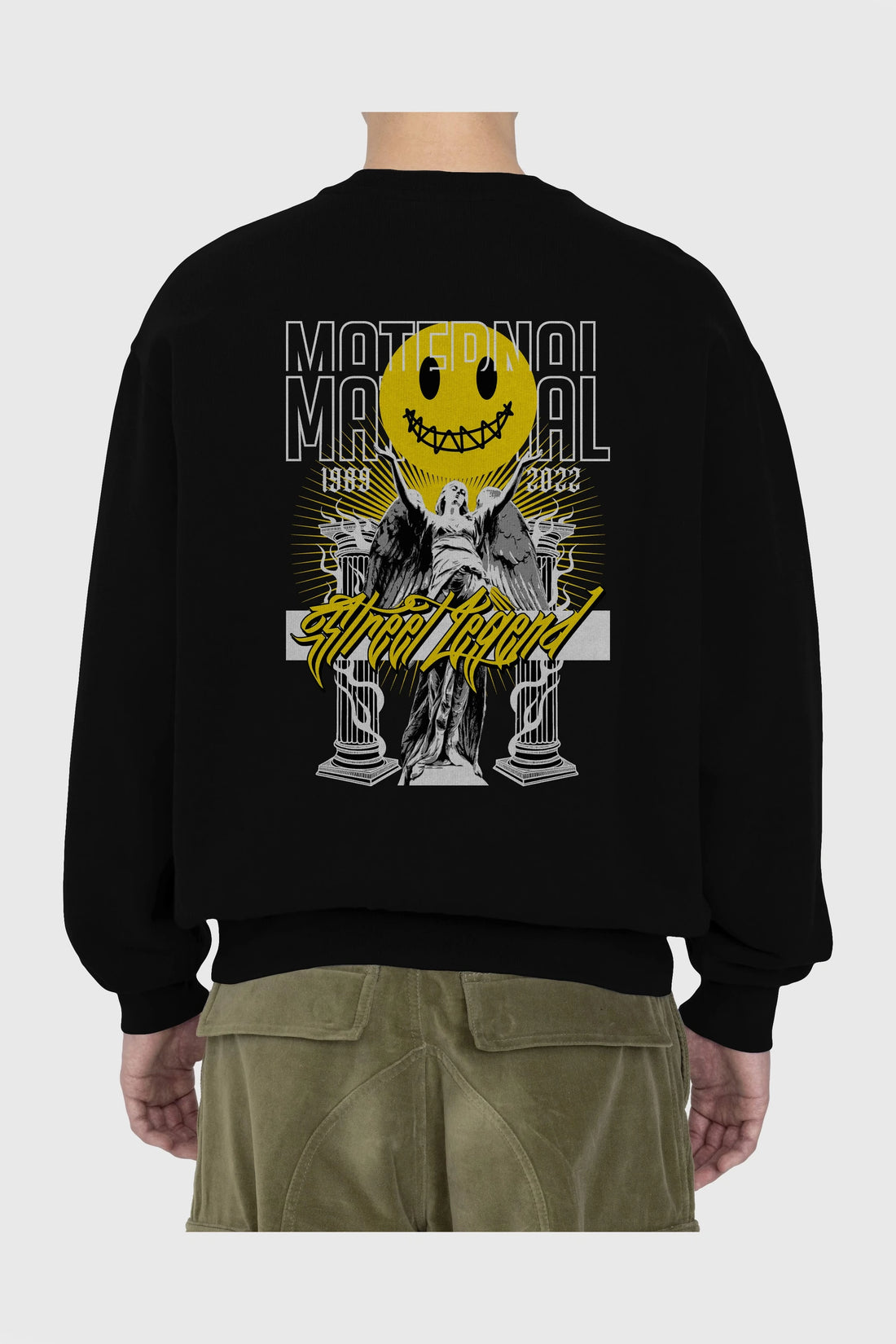 Maternal Street Legend Arka Baskılı Oversize Sweatshirt Erkek Kadın Unisex