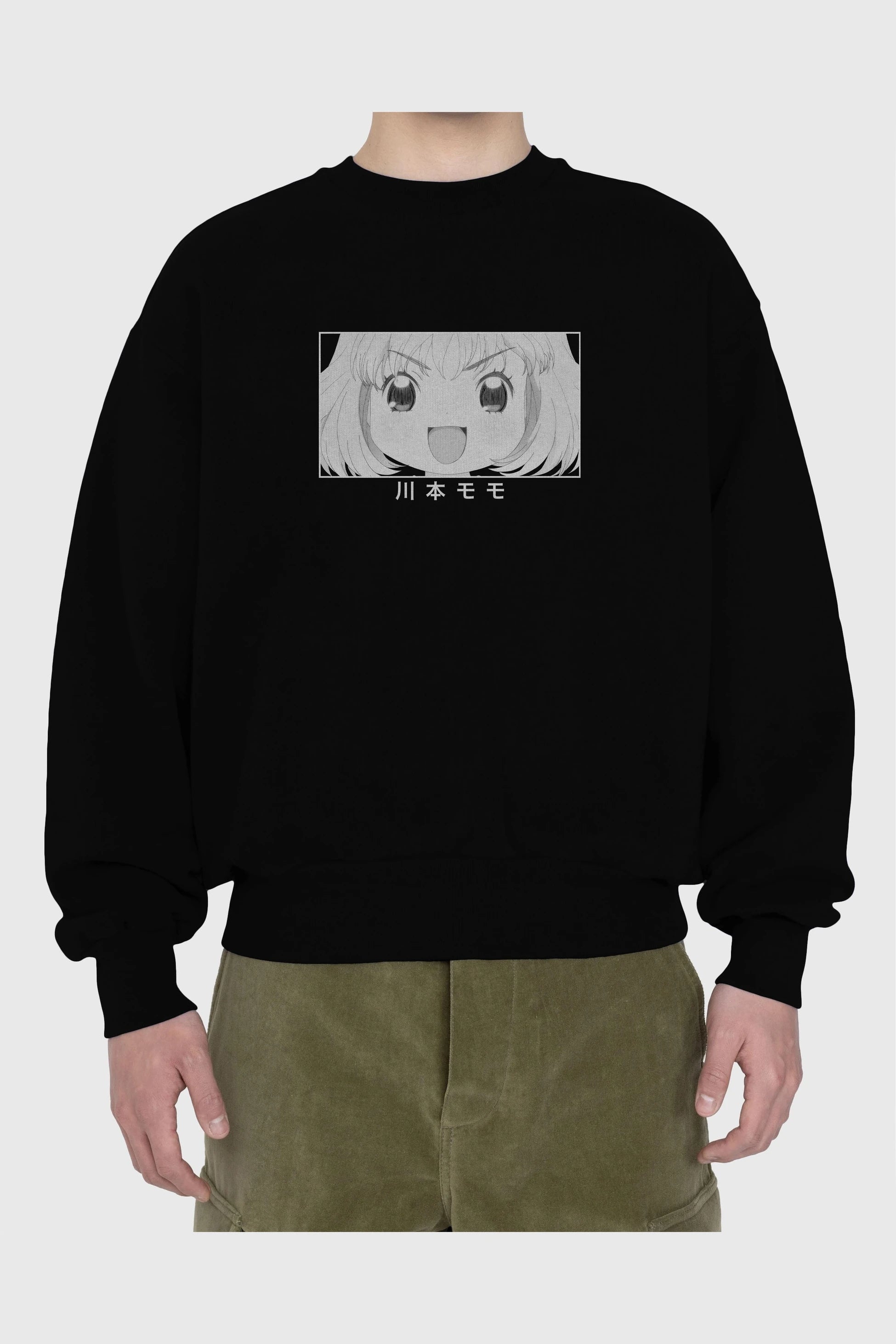 Momo Kawamoto 1 Anime Ön Baskılı Oversize Sweatshirt Erkek Kadın Unisex