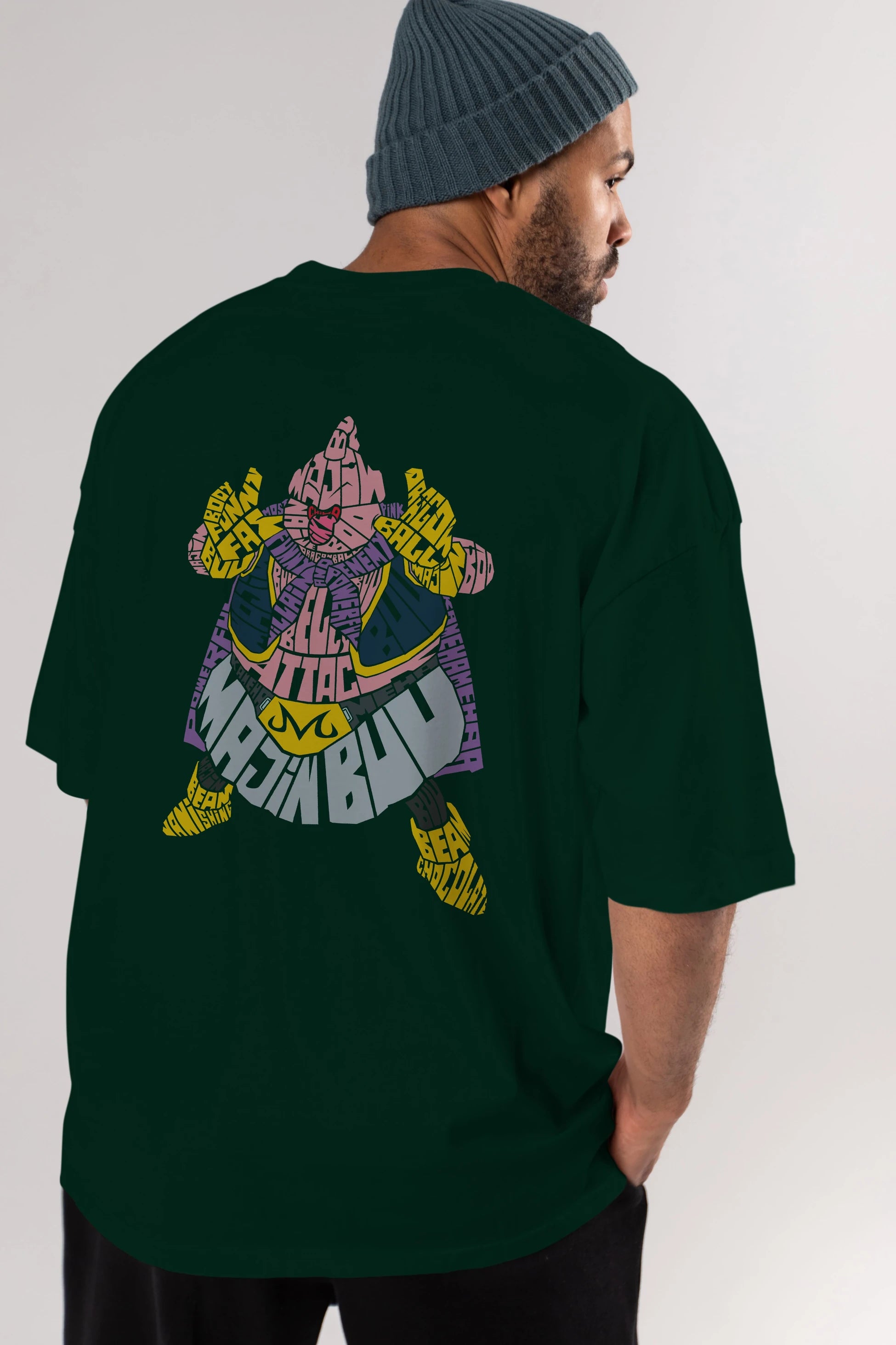 Majin Buu Arka Baskılı Oversize t-shirt %100 pamuk Erkek Kadın Unisex