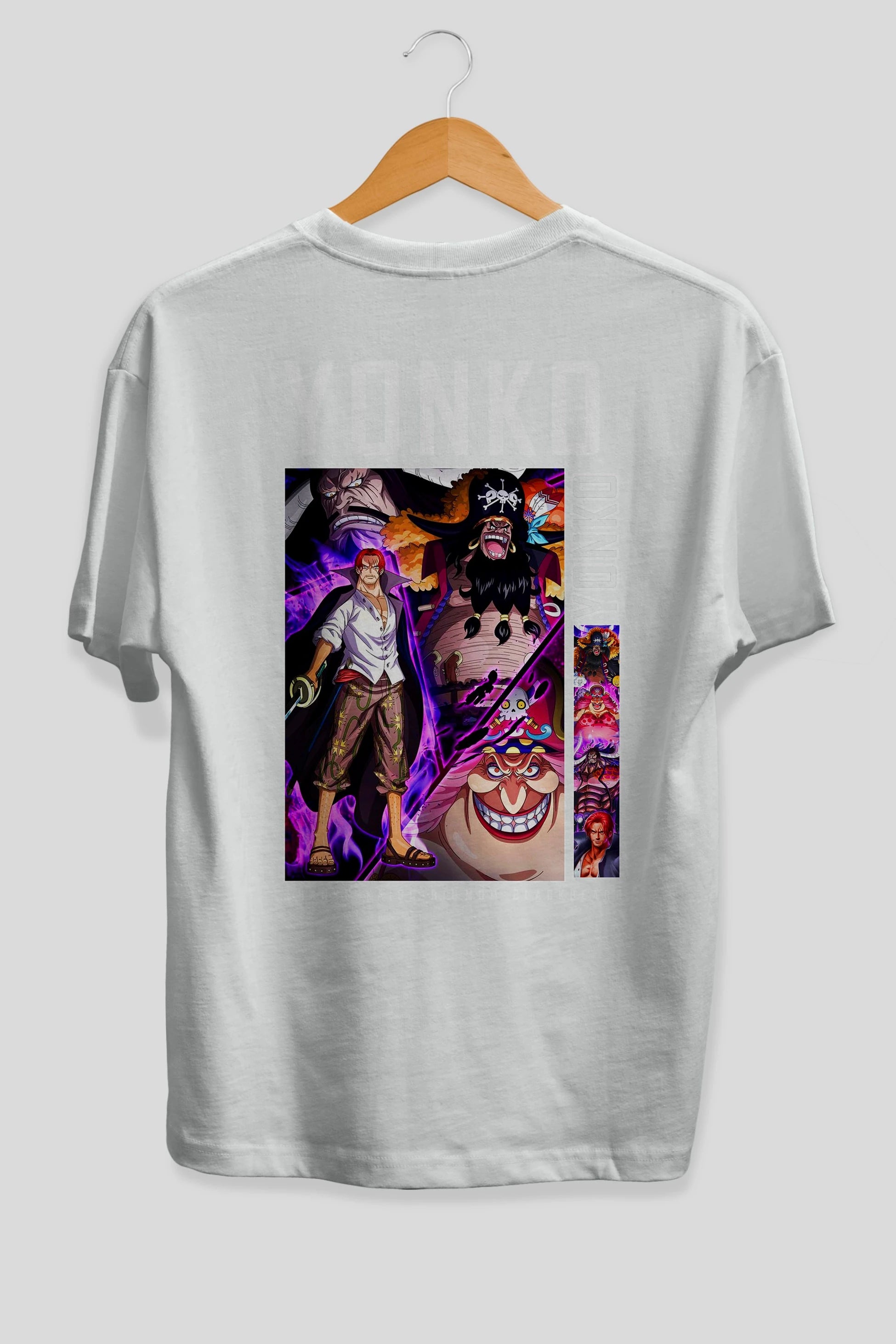 Yonko Anime Arka Baskılı Oversize t-shirt Erkek Kadın Unisex %100 pamuk tişort
