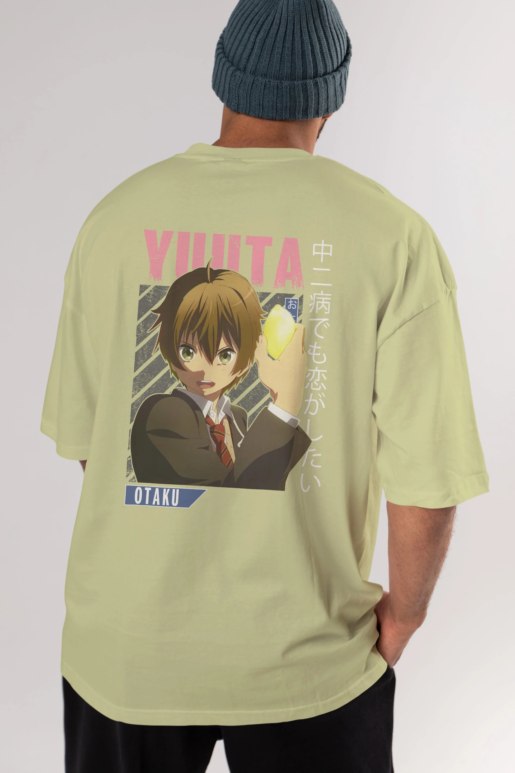 Yuuta Togashi 2 Anime Arka Baskılı Oversize t-shirt Erkek Kadın Unisex
