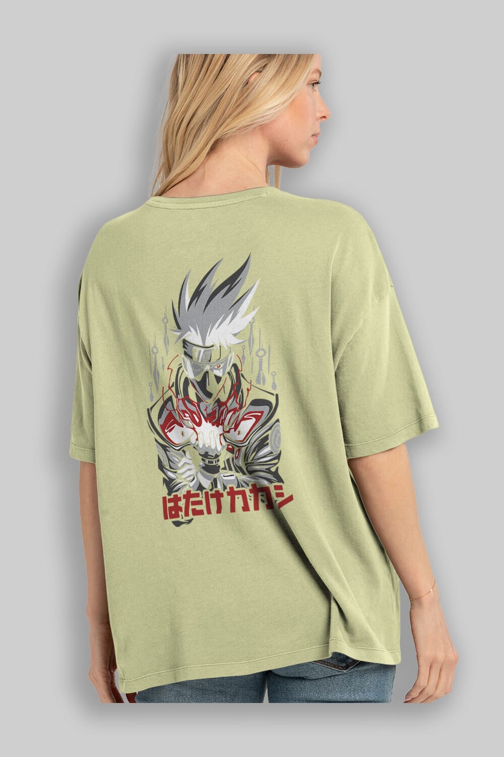 KAKASHI HATAKE NARUTO 1 Anime Arka Baskılı Oversize t-shirt Erkek Kadın Unisex