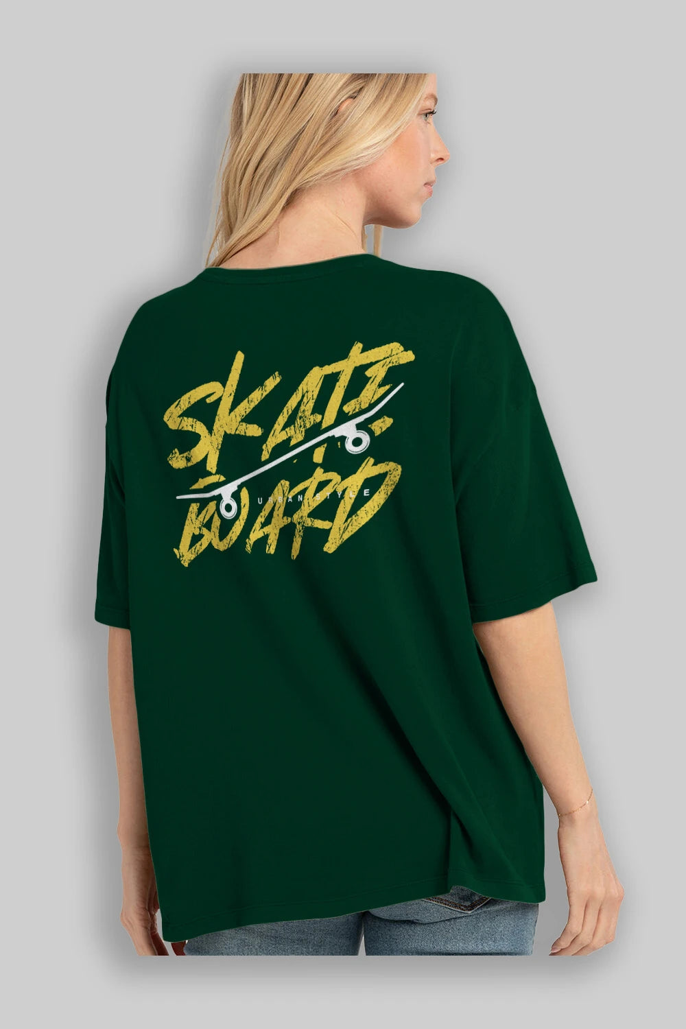 Skate Board Arka Baskılı Oversize t-shirt Erkek Kadın Unisex