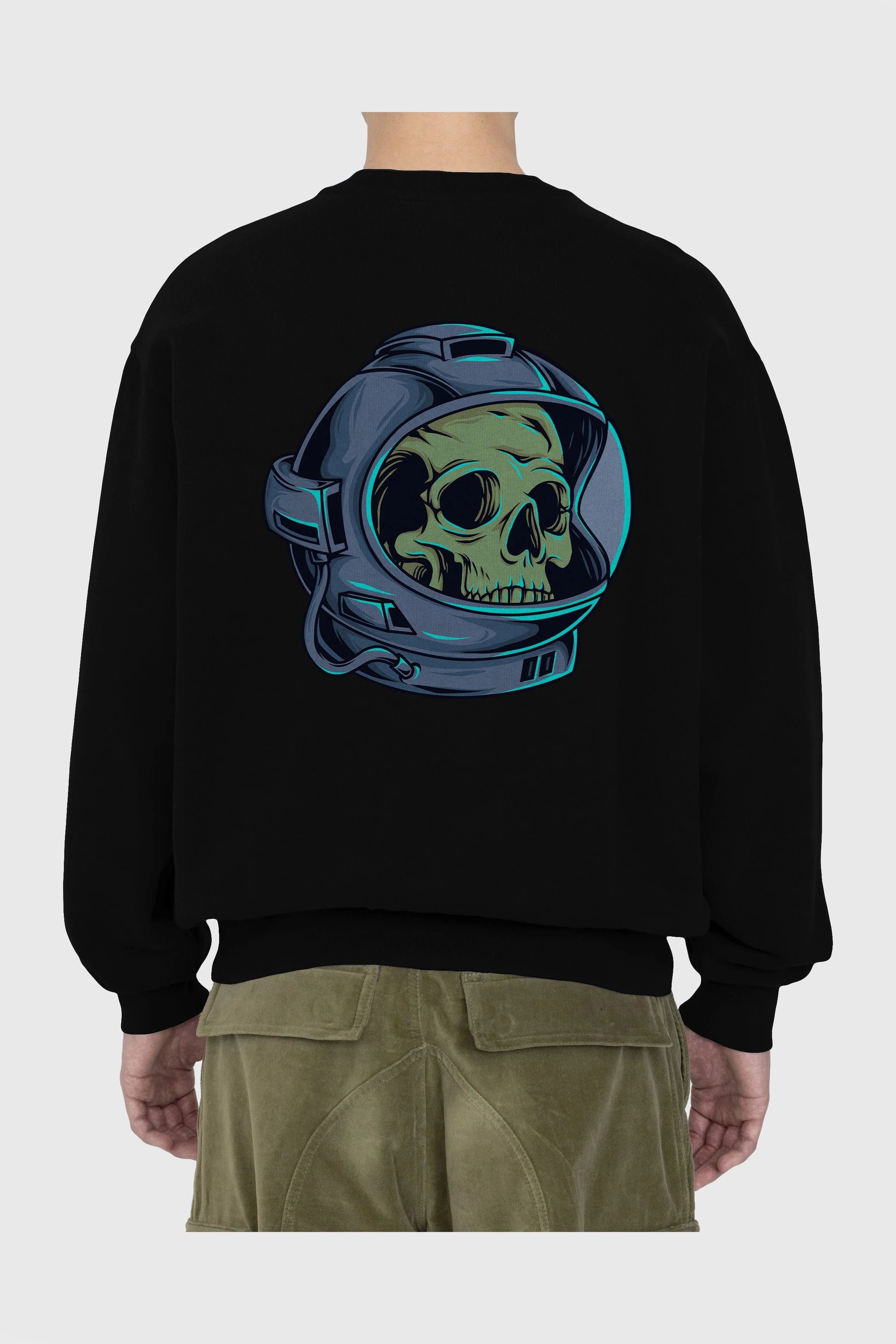 Astroskull Arka Baskılı Oversize Sweatshirt Erkek Kadın Unisex