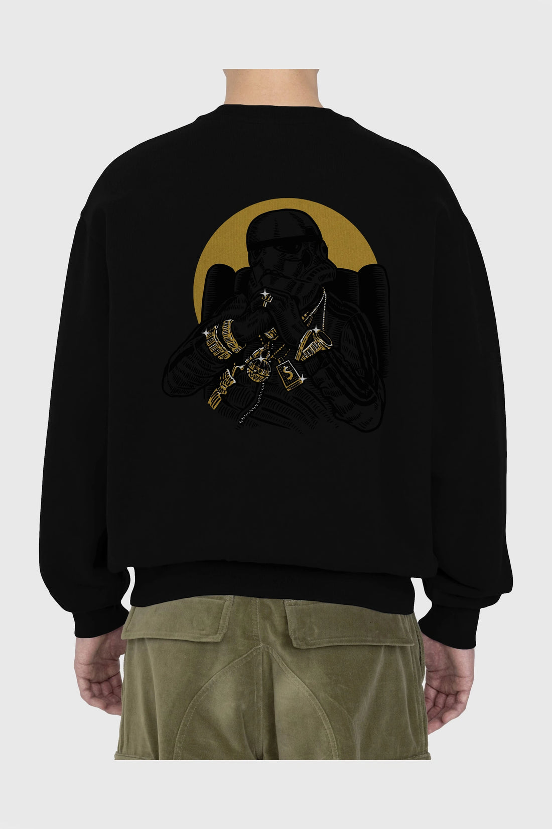 Trooper Dee Jay Arka Baskılı Oversize Sweatshirt Erkek Kadın Unisex