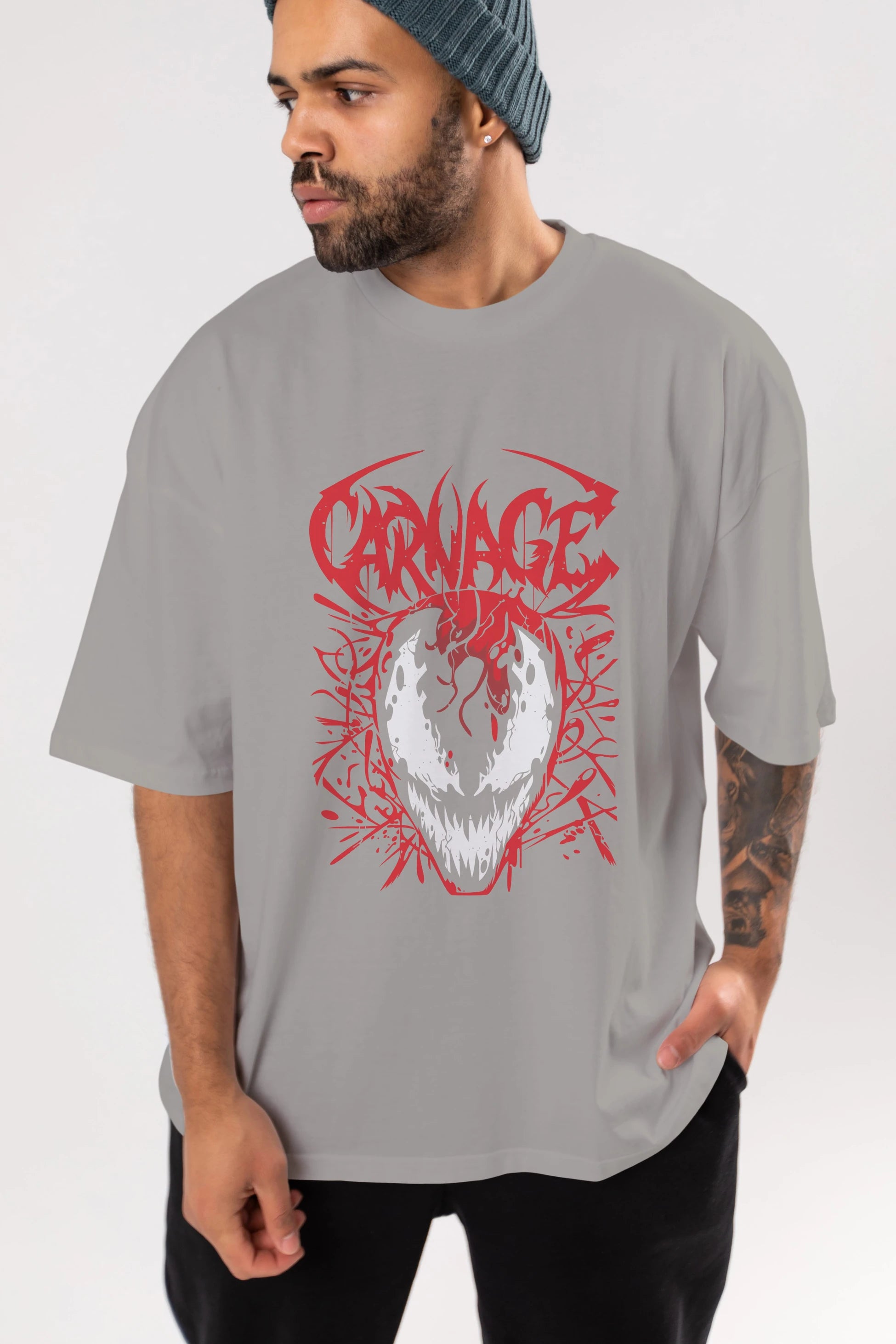 Venom (22) Ön Baskılı Oversize t-shirt Erkek Kadın Unisex %100 Pamuk Bisiklet Yaka tişort