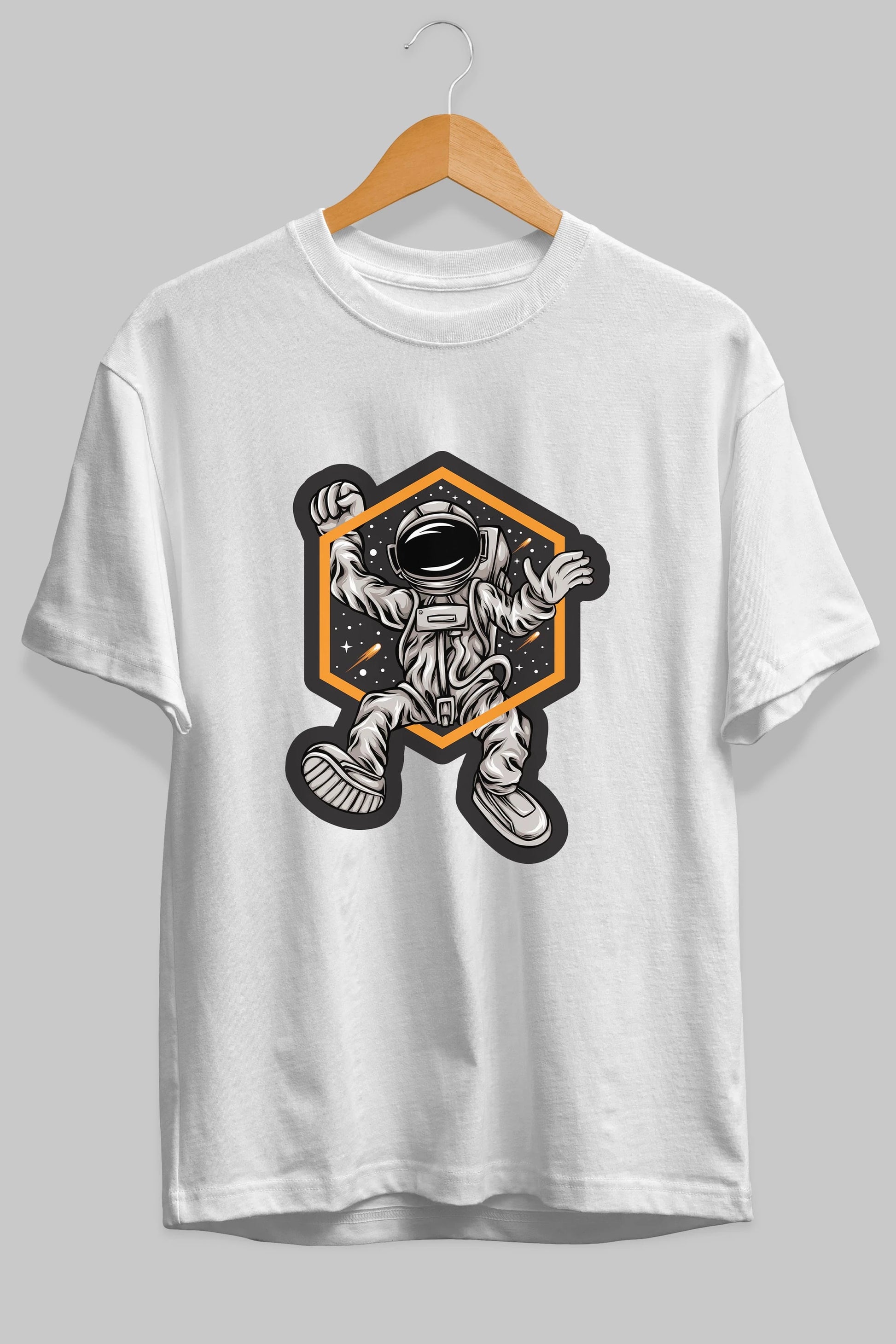 Astrofun Sticker Ön Baskılı Oversize t-shirt Erkek Kadın Unisex