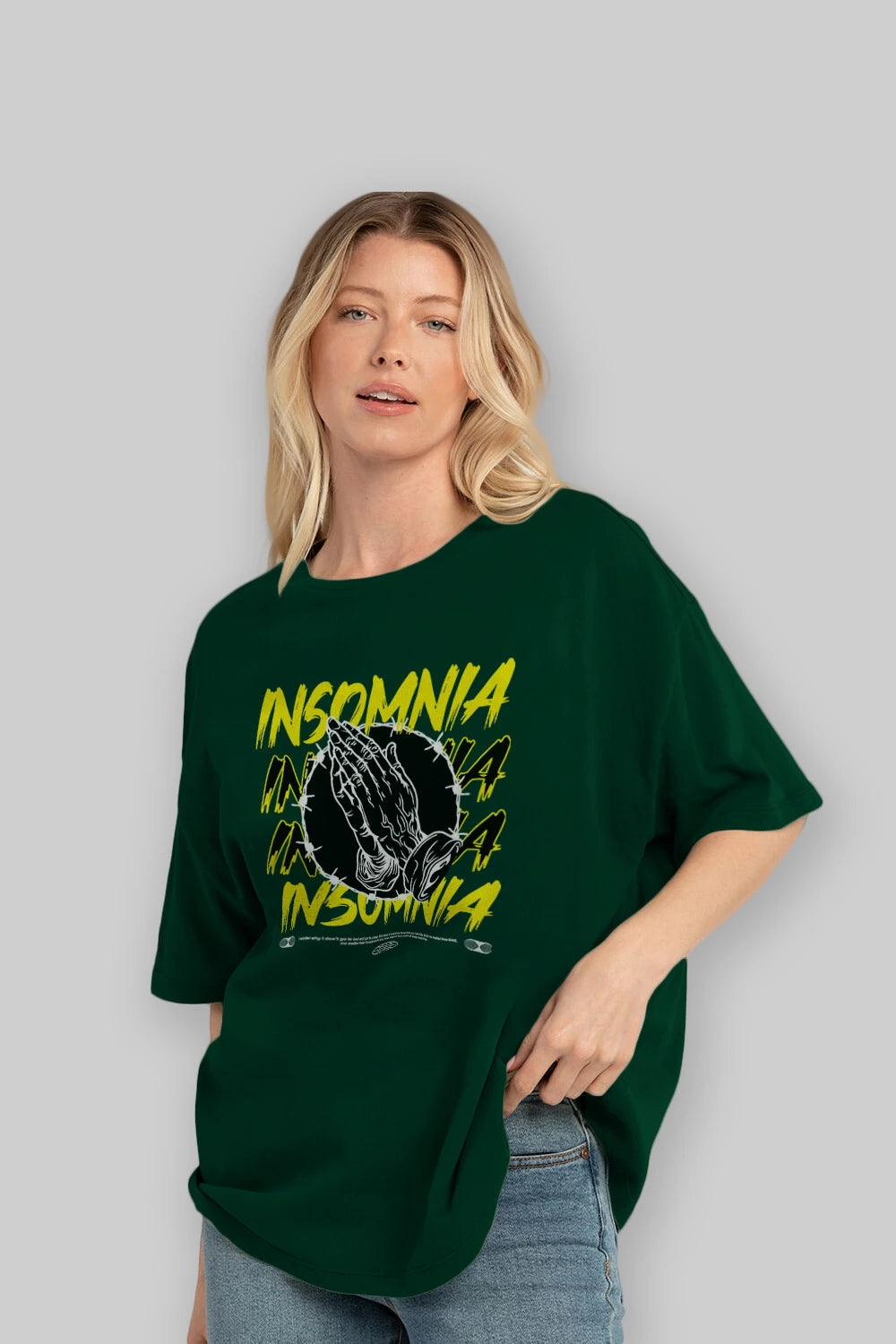 Insomnia Streetwear Ön Baskılı Oversize t-shirt Erkek Kadın Unisex