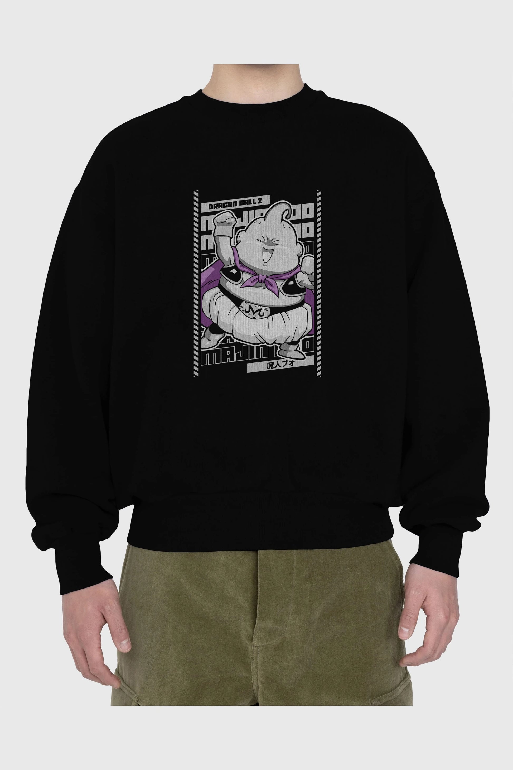 MAJIN BOO2 Anime Ön Baskılı Oversize Sweatshirt Erkek Kadın Unisex