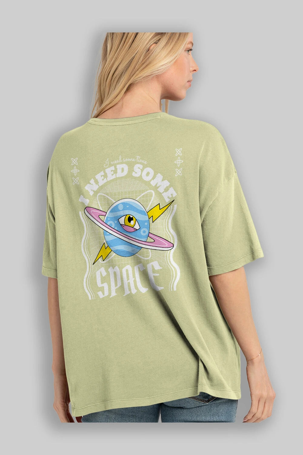 I Need Some Space Arka Baskılı Oversize t-shirt Erkek Kadın Unisex