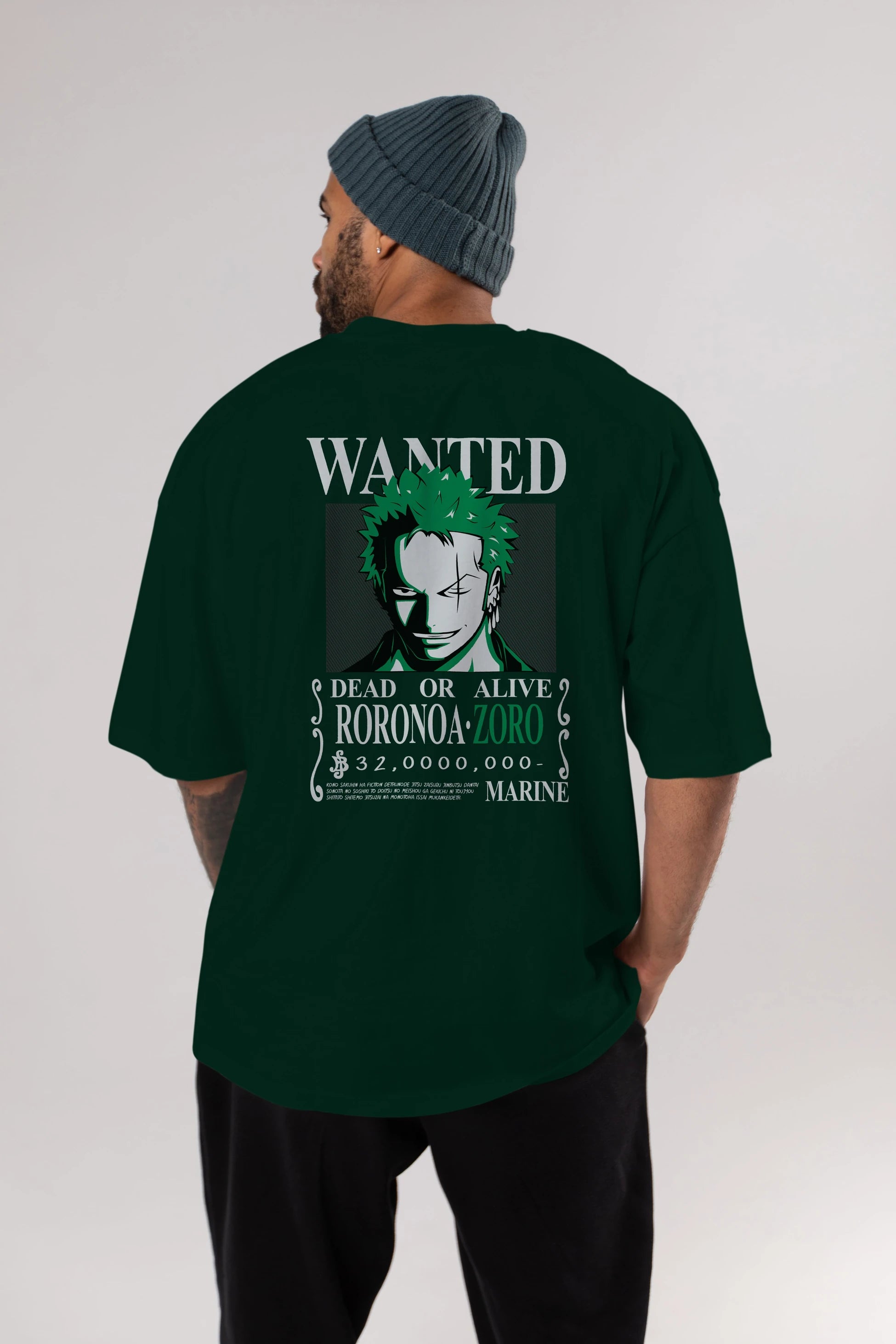 Roronoa Zoro Anime Arka Baskılı Oversize t-shirt Erkek Kadın Unisex %100 pamuk tişort