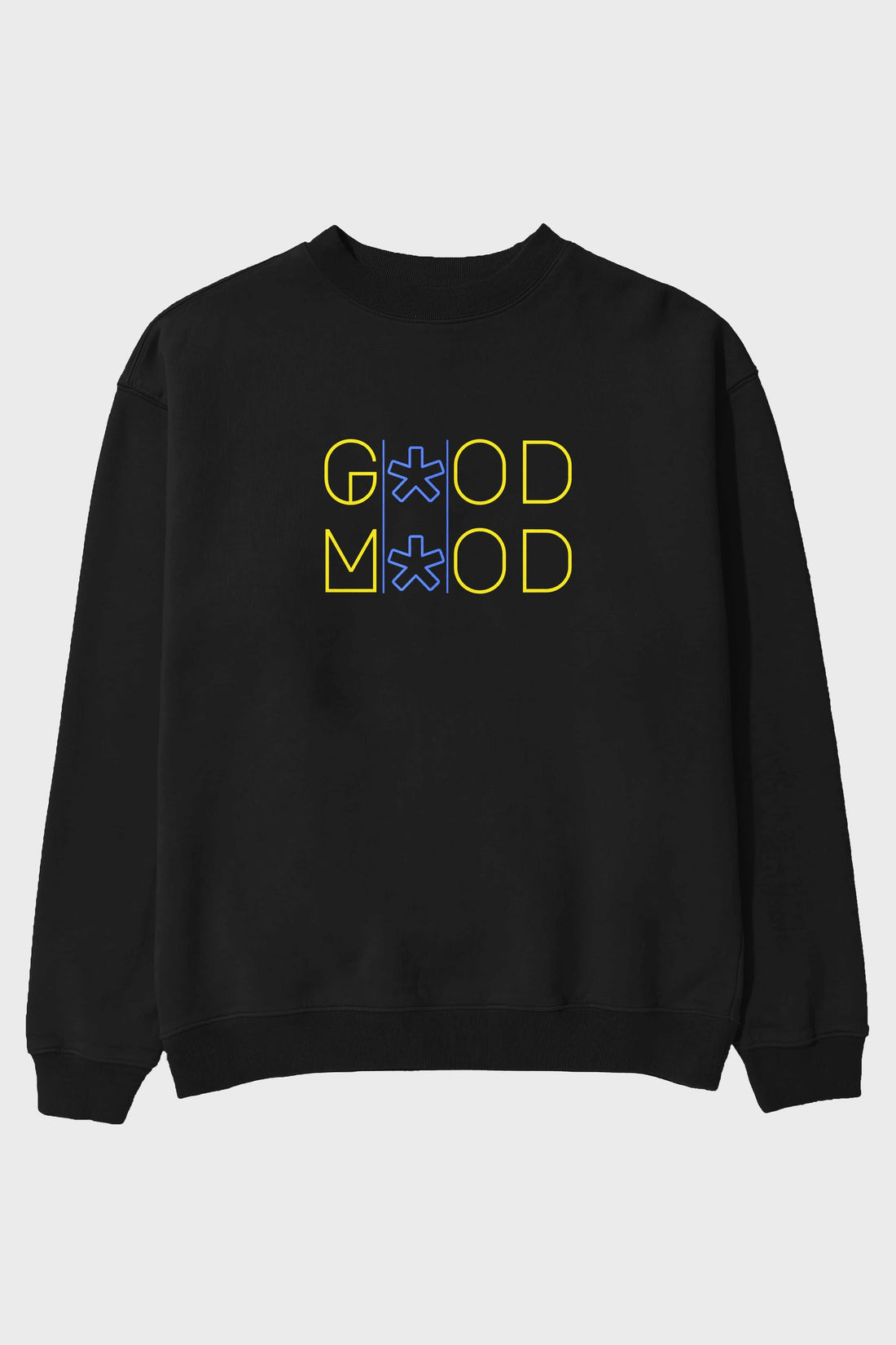 Good Mood Yazılı Ön Baskılı Oversize Sweatshirt Erkek Kadın Unisex