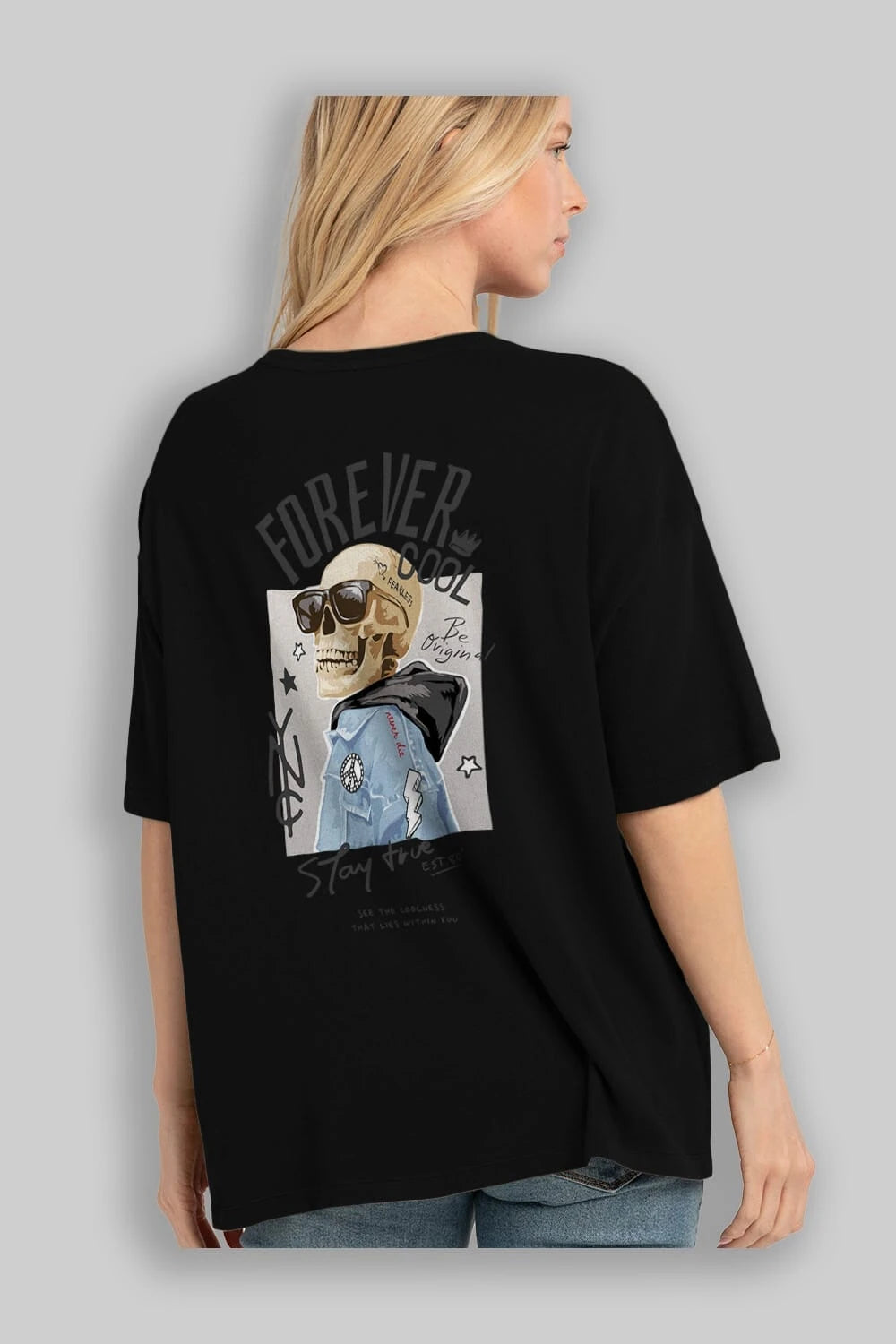 Teddy Bear Forever Cool Arka Baskılı Oversize t-shirt Erkek Kadın Unisex %100 Pamuk