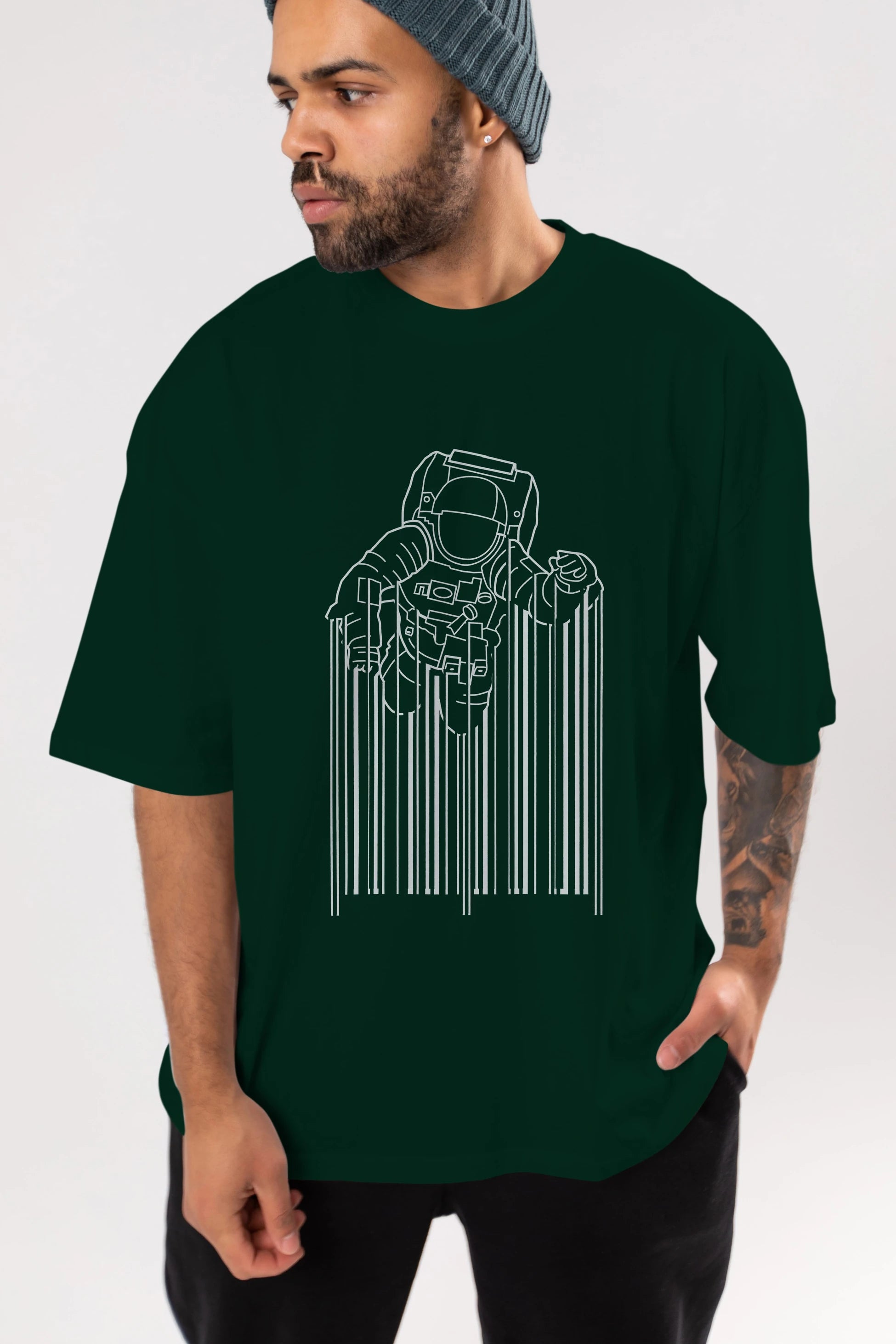 Astrocode Ön Baskılı Oversize t-shirt %100 pamuk Erkek Kadın Unisex
