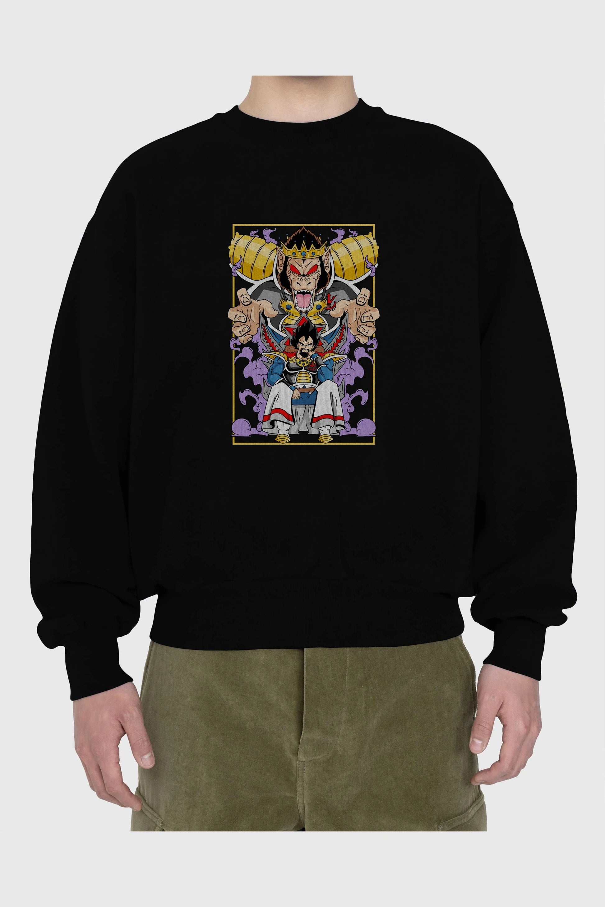 DragonBall ReyVegeta Anime Ön Baskılı Oversize Sweatshirt Erkek Kadın Unisex