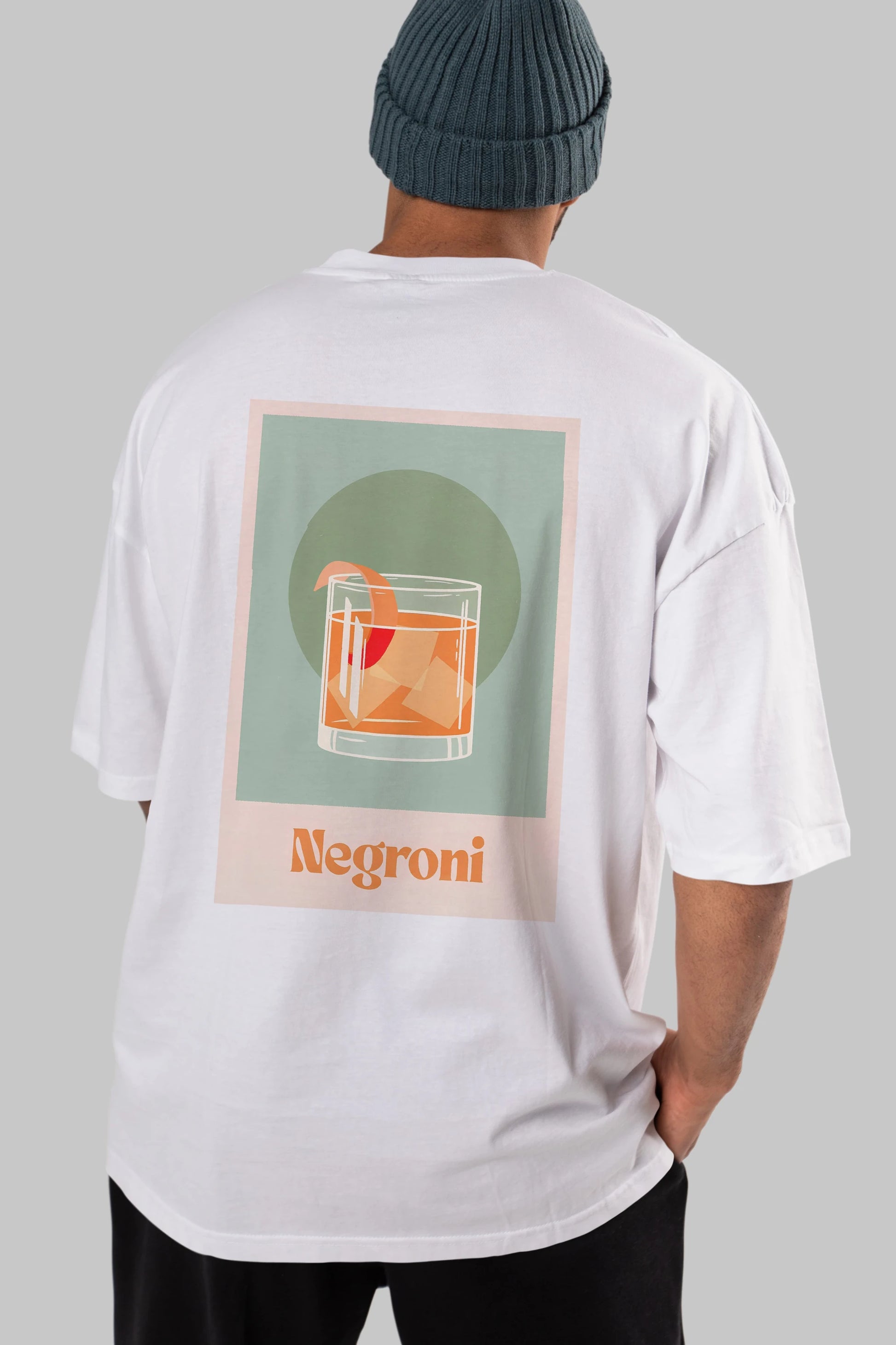 Negroni 5 Arka Baskılı Oversize t-shirt Erkek Kadın Unisex %100 Pamuk Bisiklet Yaka tişort