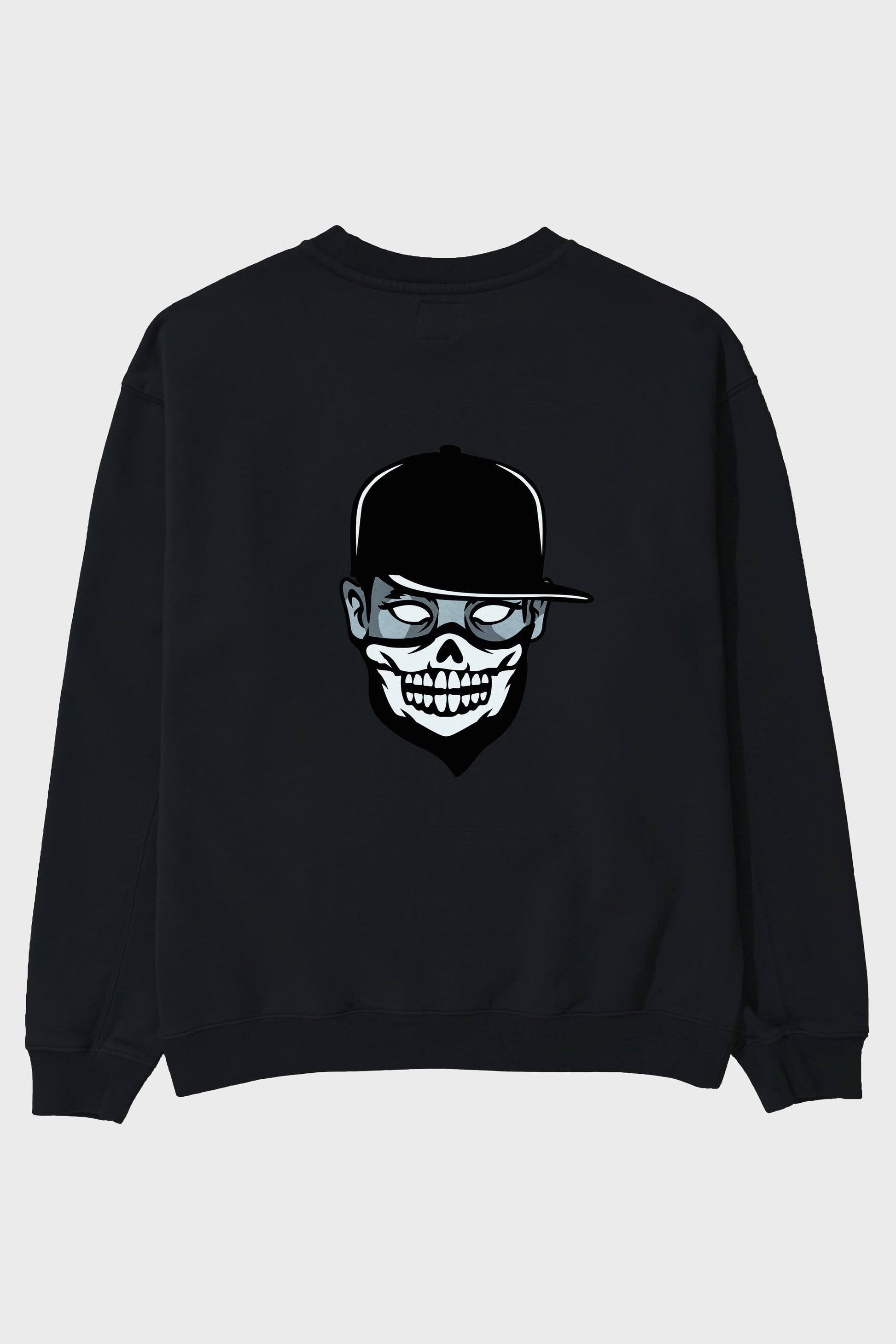 Skull Mask Arka Baskılı Oversize Sweatshirt Erkek Kadın Unisex