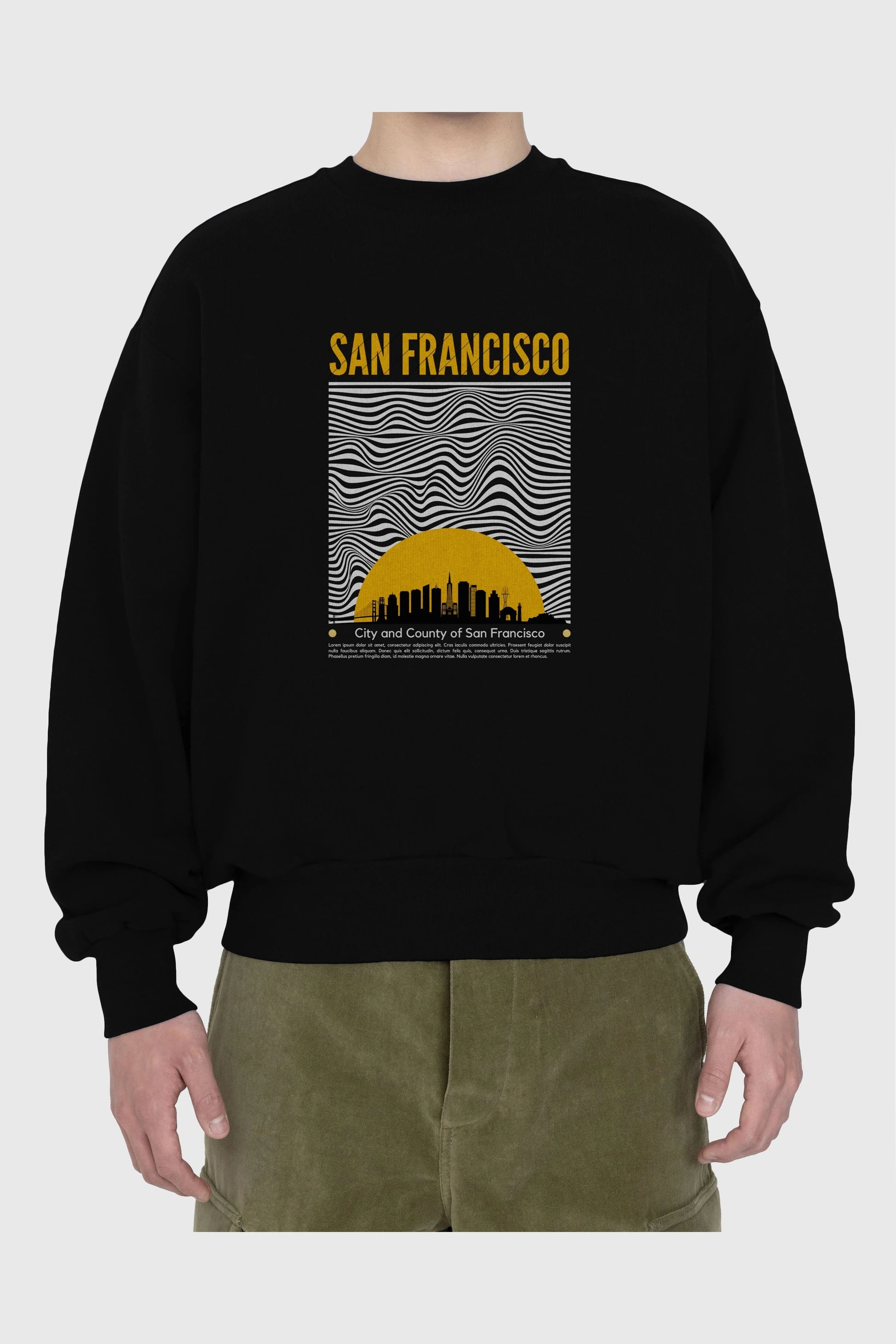 San Francisco Yazılı Ön Baskılı Oversize Sweatshirt Erkek Kadın Unisex