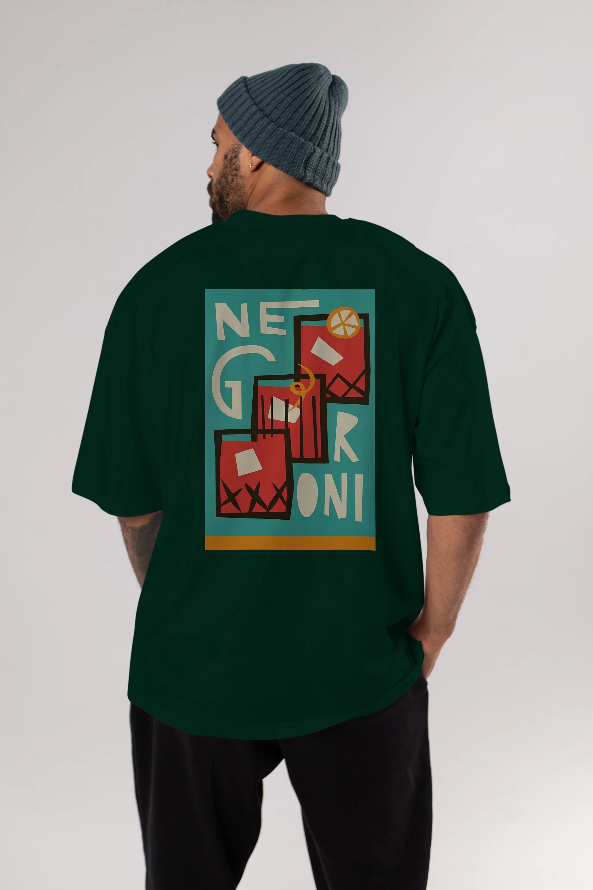Negroni 3 Arka Baskılı Oversize t-shirt Erkek Kadın Unisex %100 Pamuk Bisiklet Yaka tişort