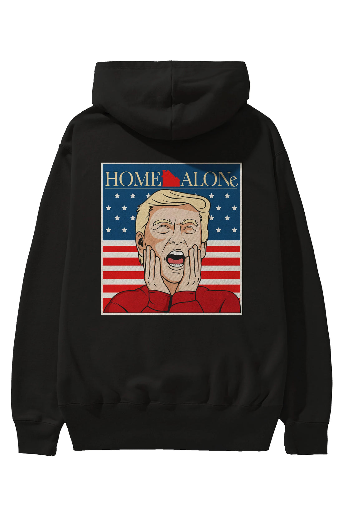 Home Alone Trump Arka Baskılı Hoodie Oversize Kapüşonlu Sweatshirt Erkek Kadın Unisex