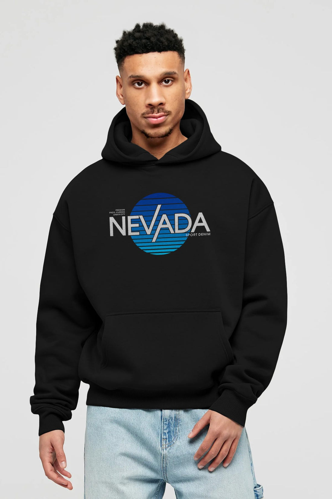 Nevada Ön Baskılı Oversize Hoodie Kapüşonlu Sweatshirt Erkek Kadın Unisex