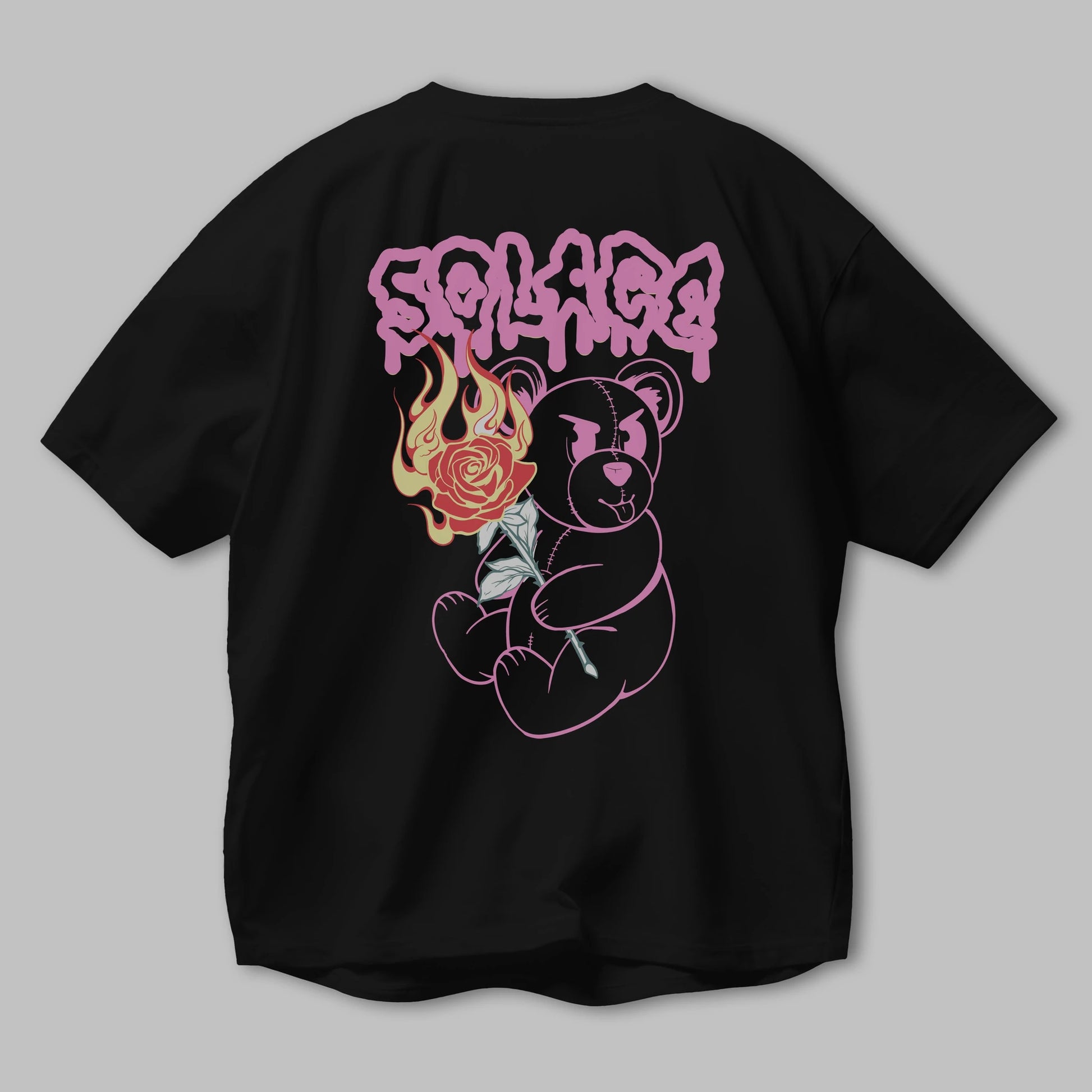 Solage Bear Arka Baskılı Oversize t-shirt Erkek Kadın Unisex