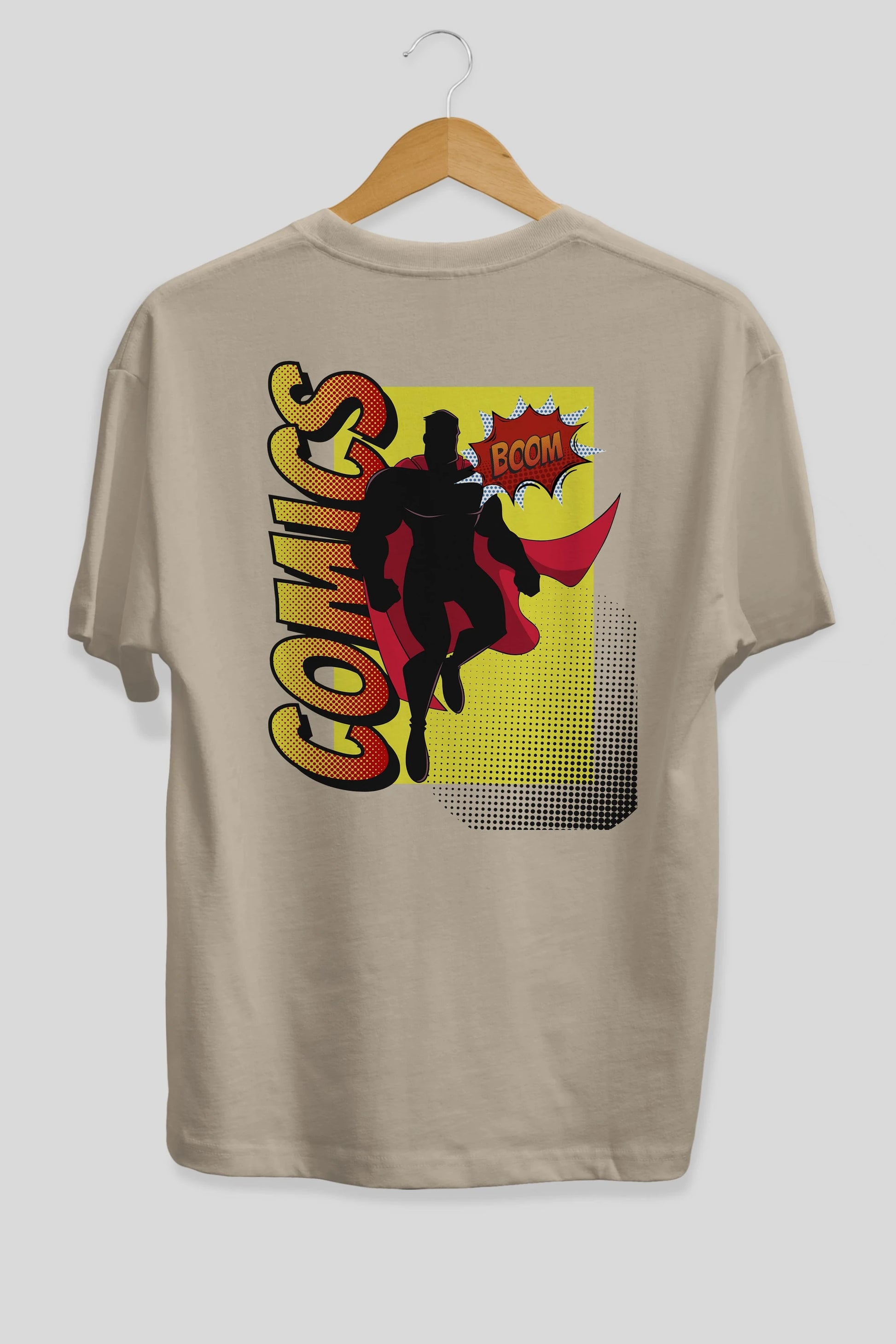 Comics Boom Arka Baskılı Oversize t-shirt Erkek Kadın Unisex