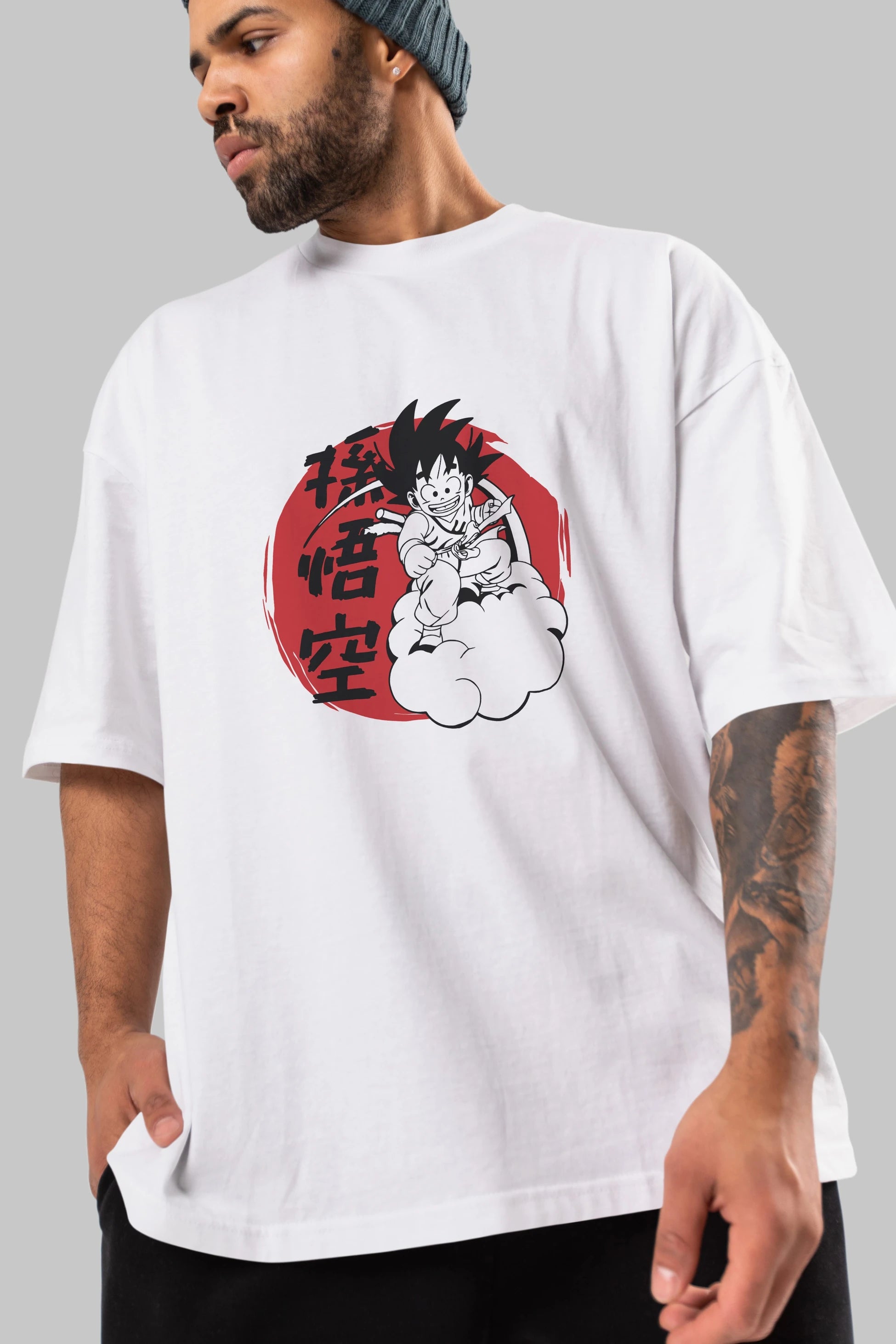 DRAGON BALL Anime Ön Baskılı Oversize t-shirt %100 pamuk Erkek Kadın Unisex