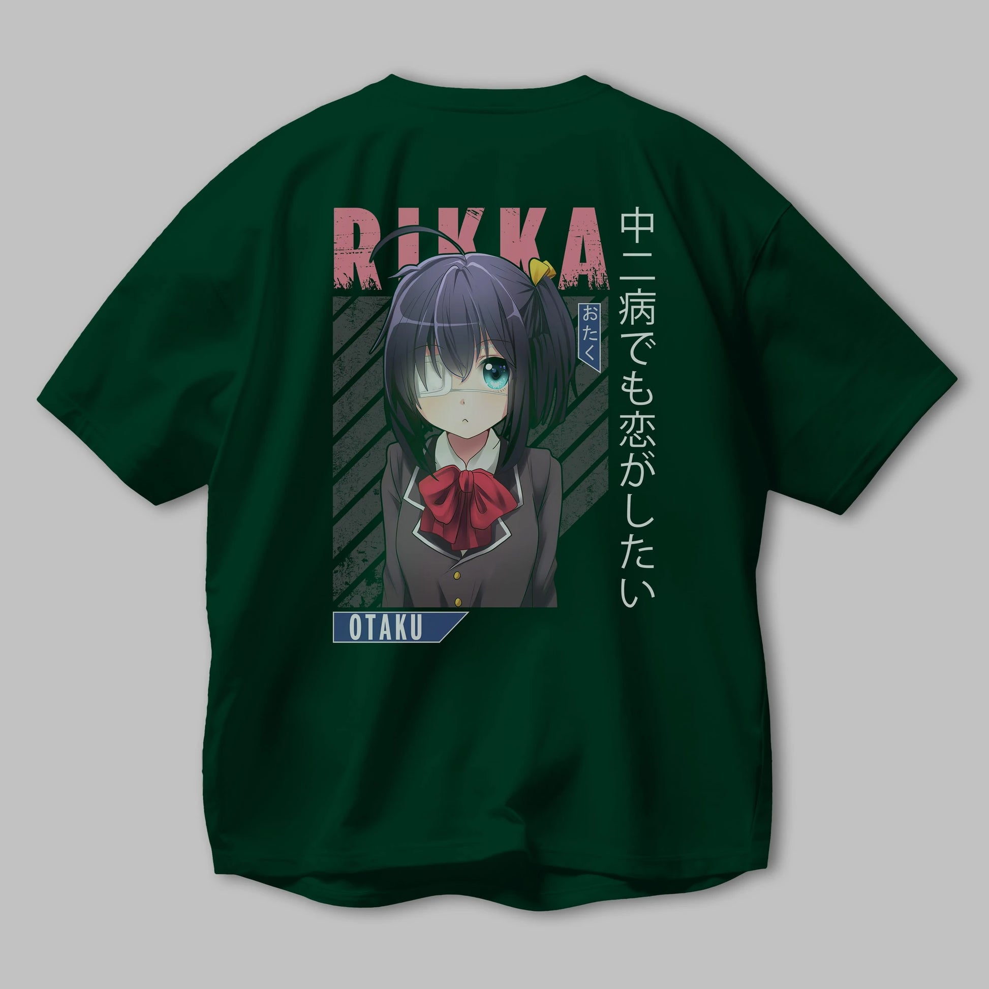 Rikka Takanashi 9 Anime Arka Baskılı Oversize t-shirt Erkek Kadın Unisex