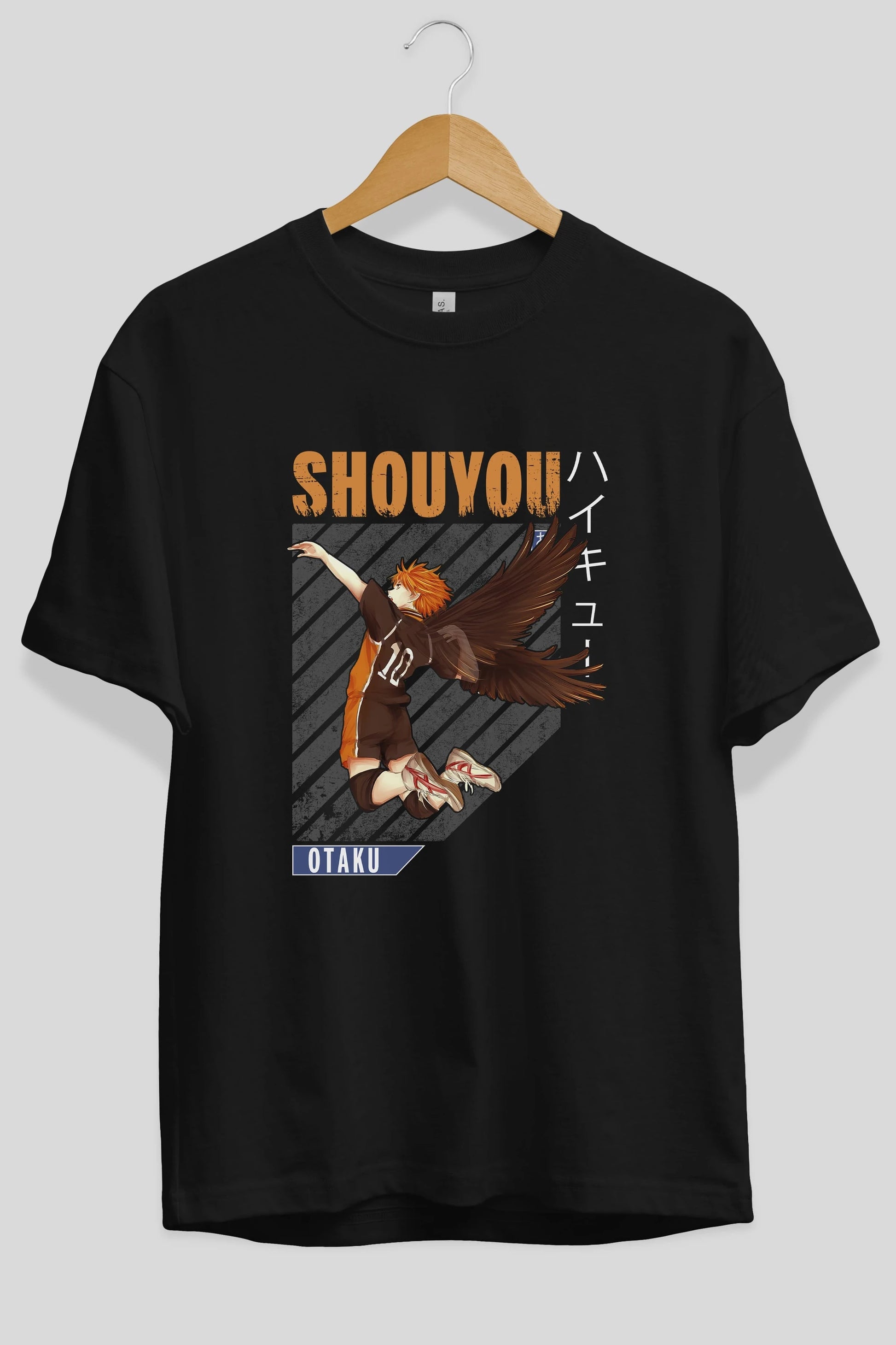 Shouyou Hinata 10 Anime Ön Baskılı Oversize t-shirt %100 pamuk Erkek Kadın Unisex
