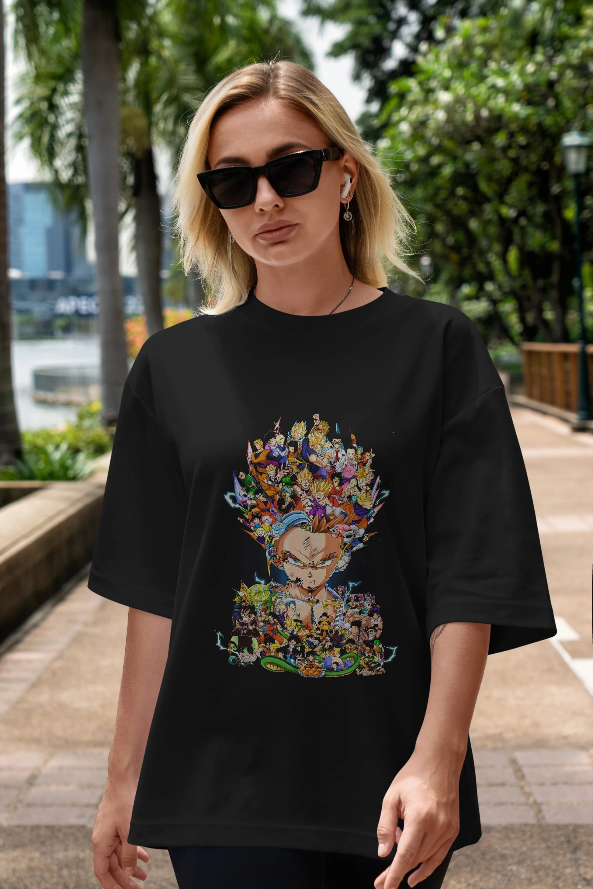 DRAGON BALL ART (2) Anime Ön Baskılı Oversize t-shirt %100 pamuk Erkek Kadın Unisex