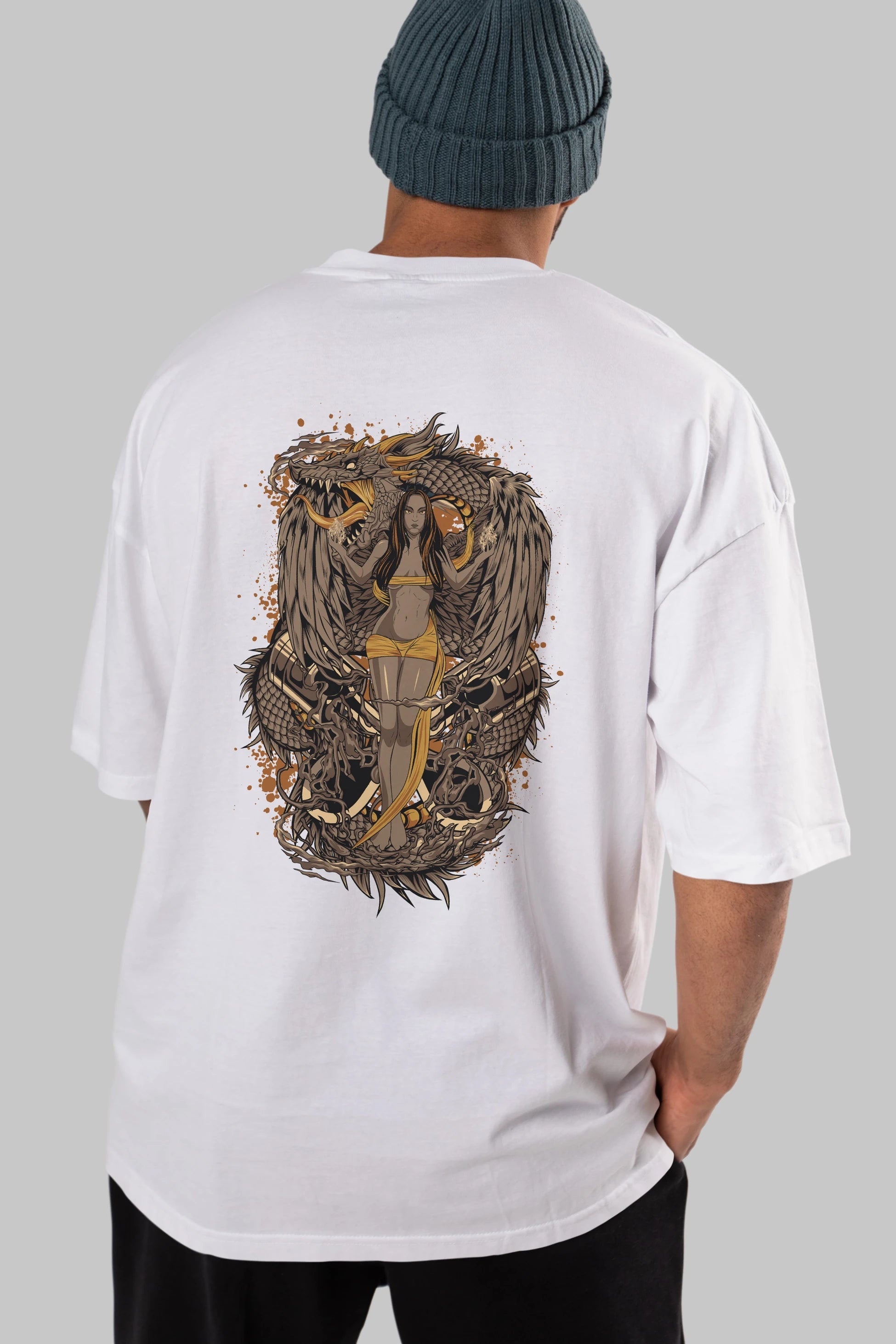 TRIBAL (3) Anime Arka Baskılı Oversize t-shirt Erkek Kadın Unisex